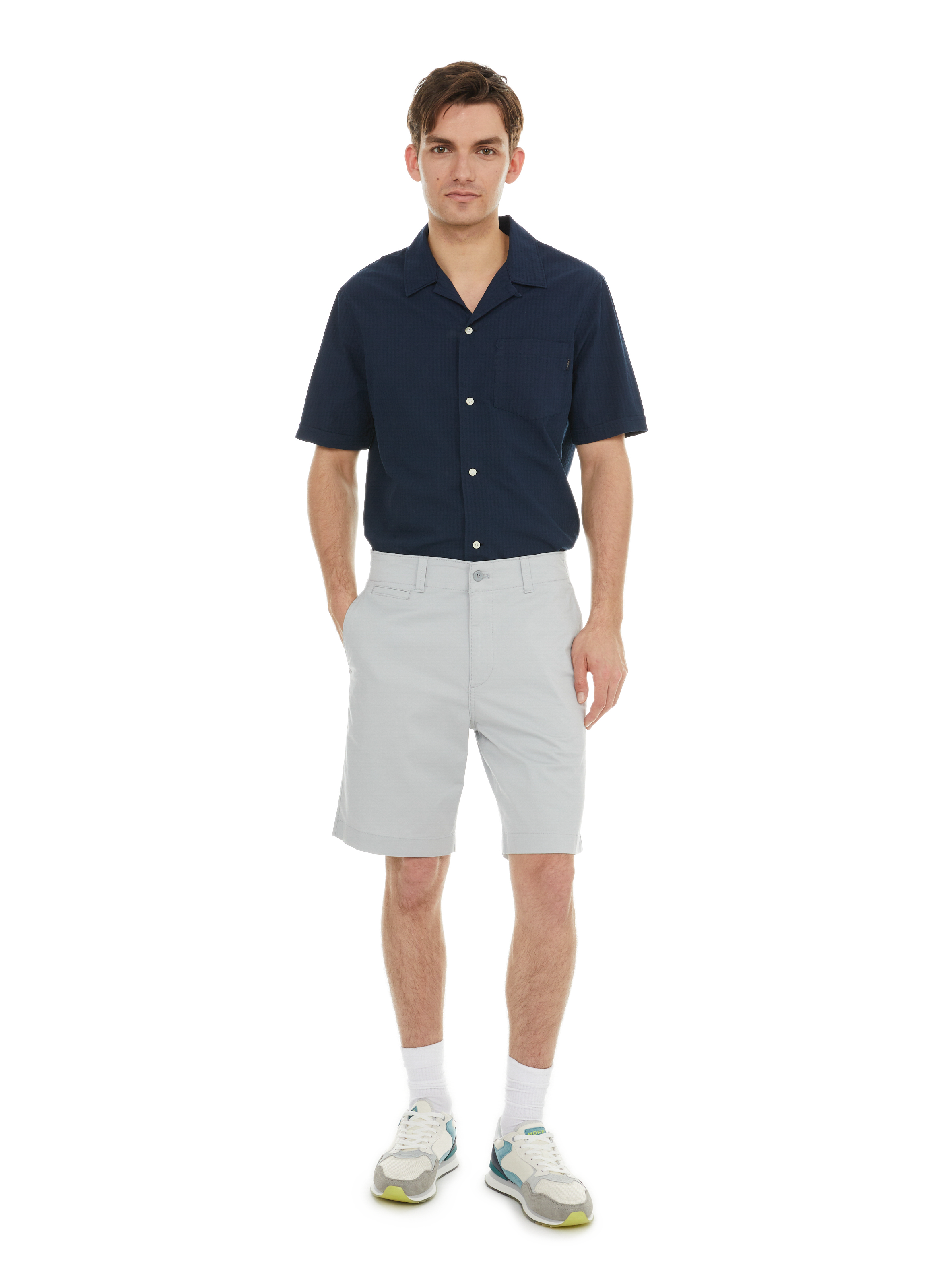 Short uni en coton DOCKERS Gris