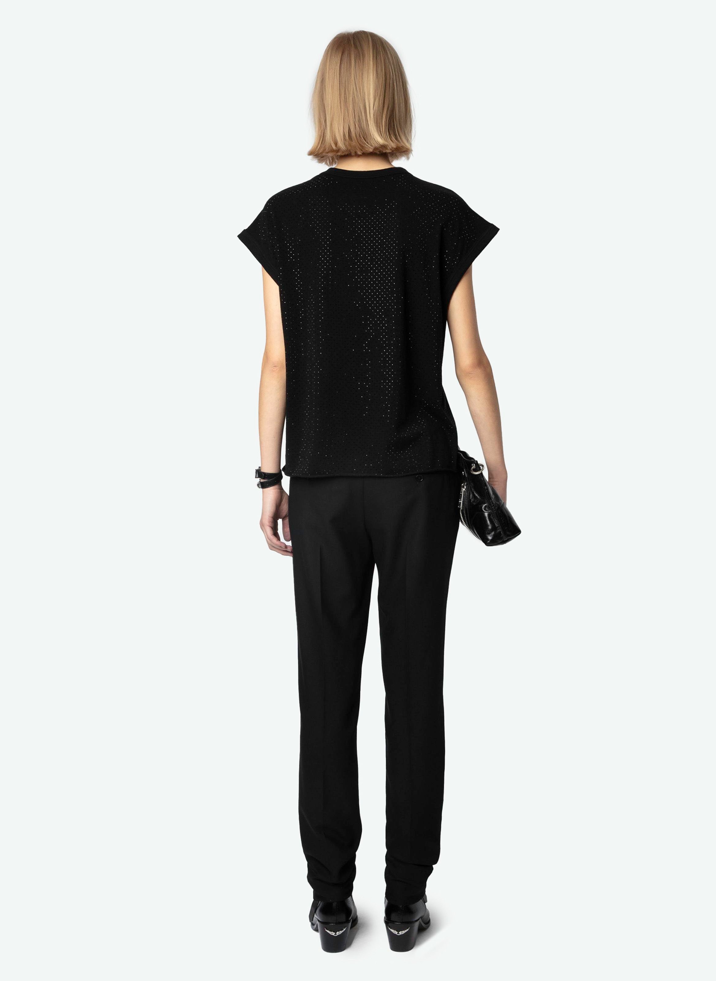 Tee-shirt à strass en coton cecilia ZADIG&VOLTAIRE Noir