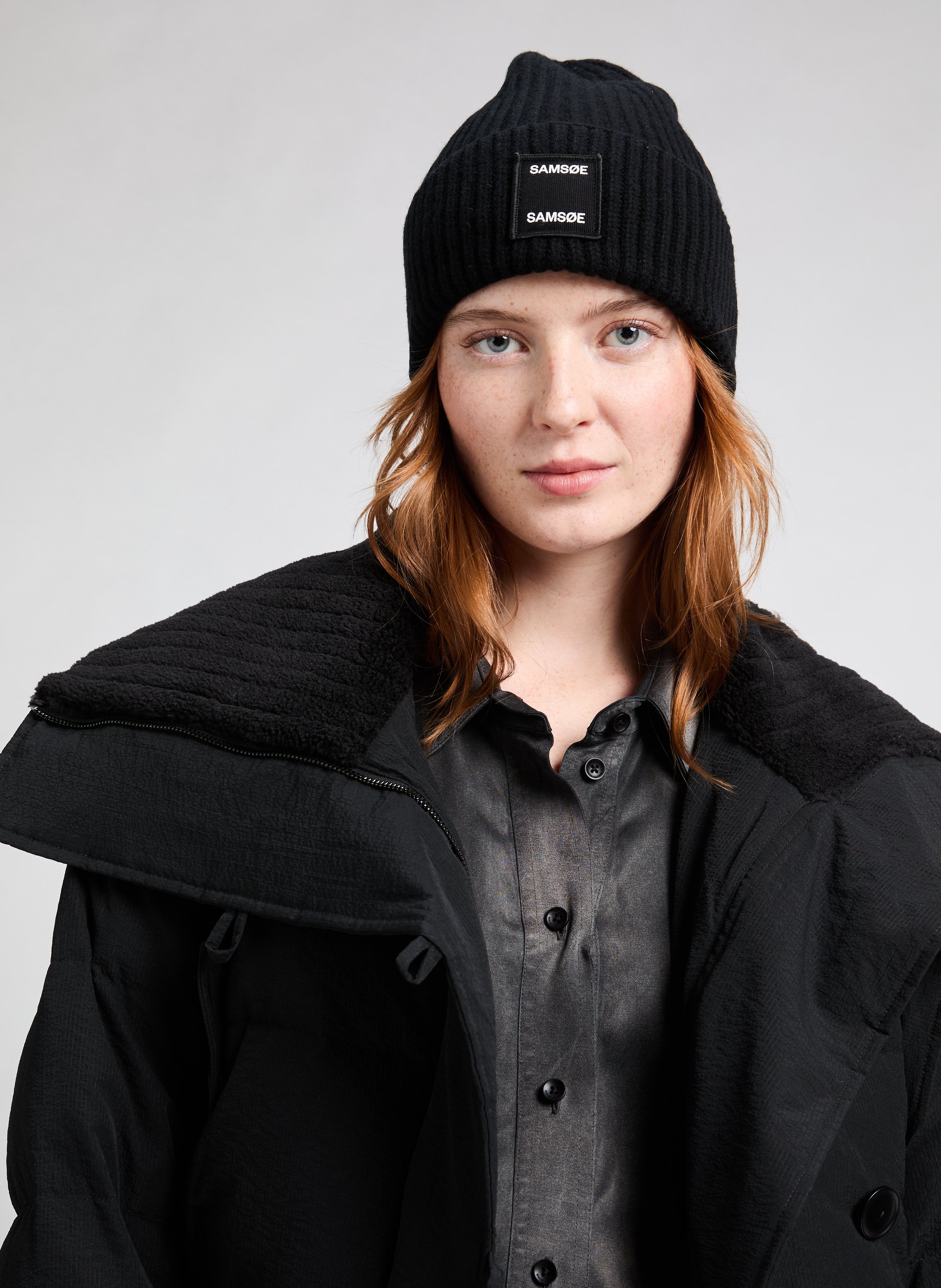 Bonnet en laine SAMSOE SAMSOE Noir