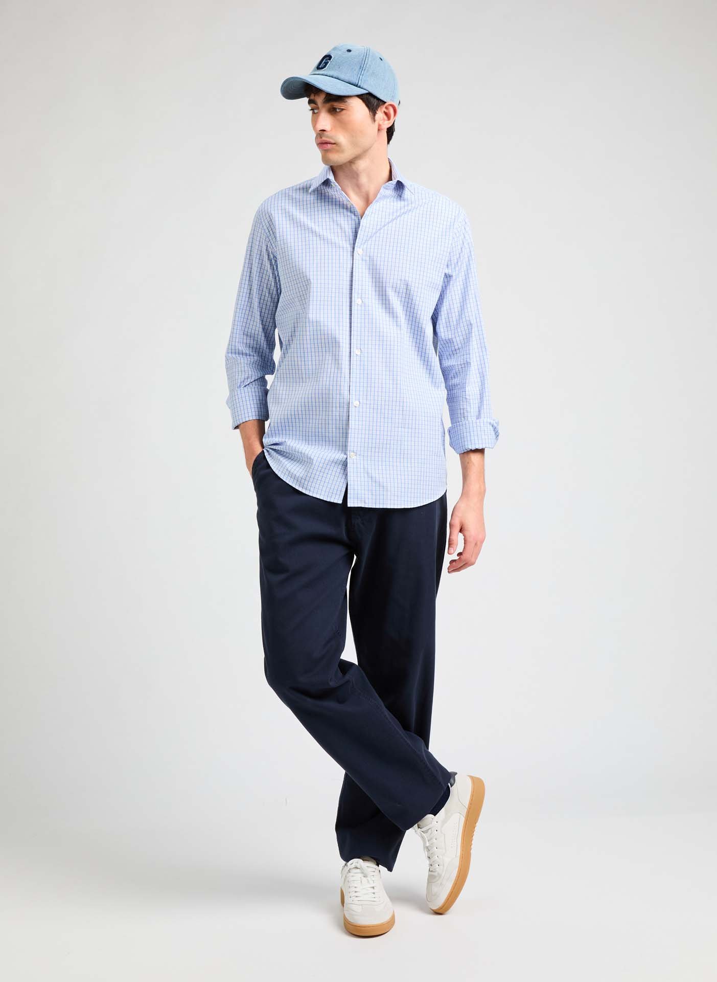 Chemise à carreaux Fold AU PRINTEMPS PARIS Bleu