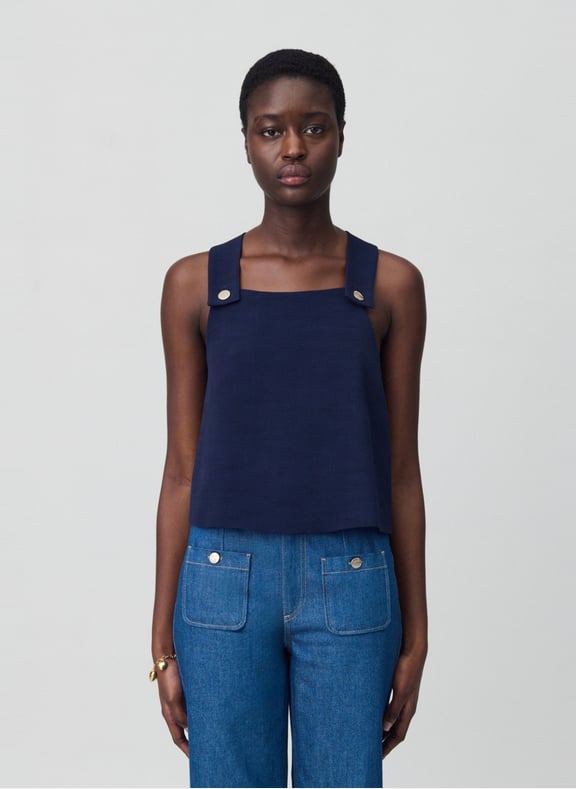 Top droit Bleu by CLAUDIE PIERLOT CLAUDIE PIERLOT Top droit Bleu