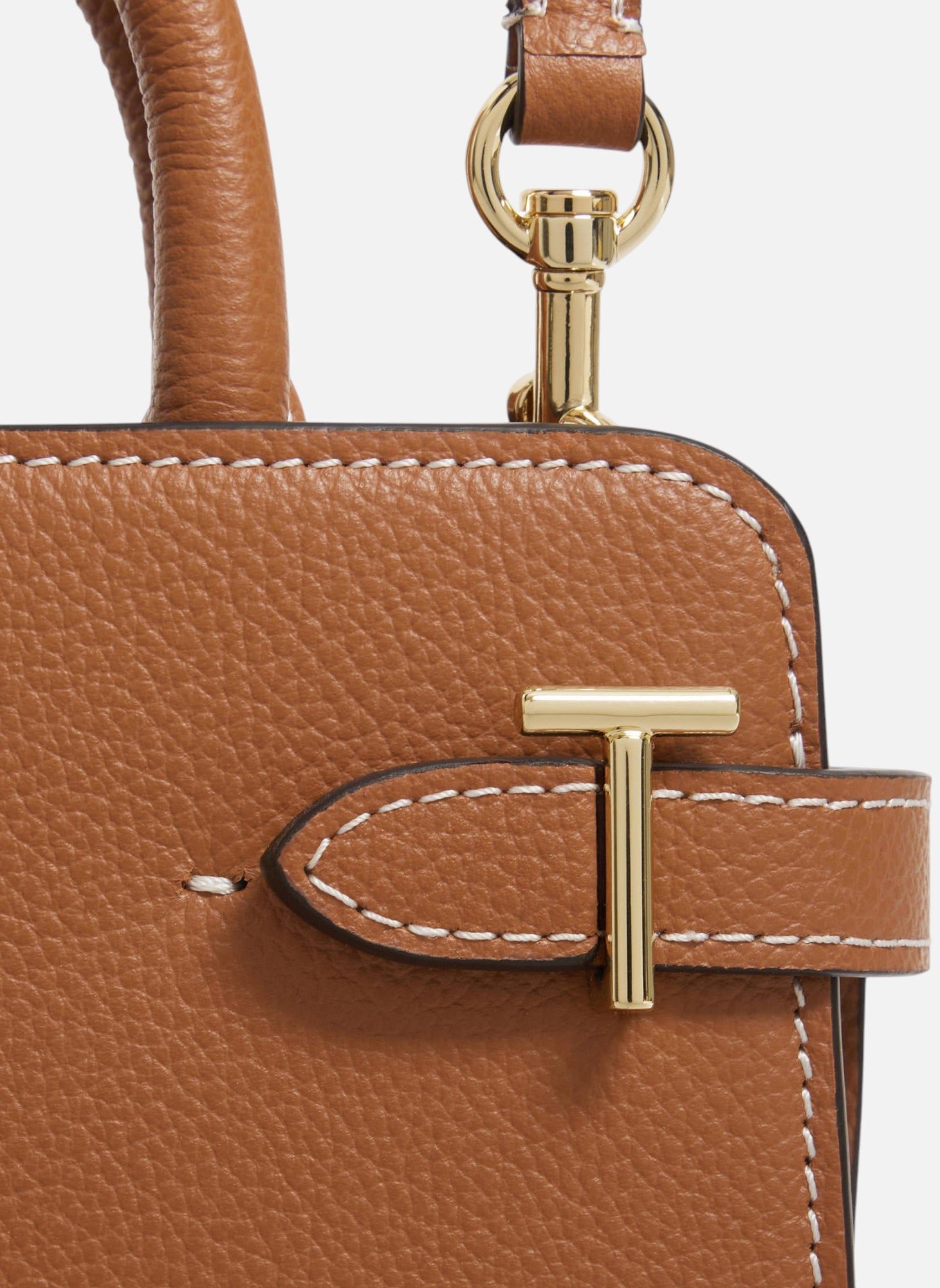 Mini sac à main emilie en cuir grainé LE TANNEUR Marron