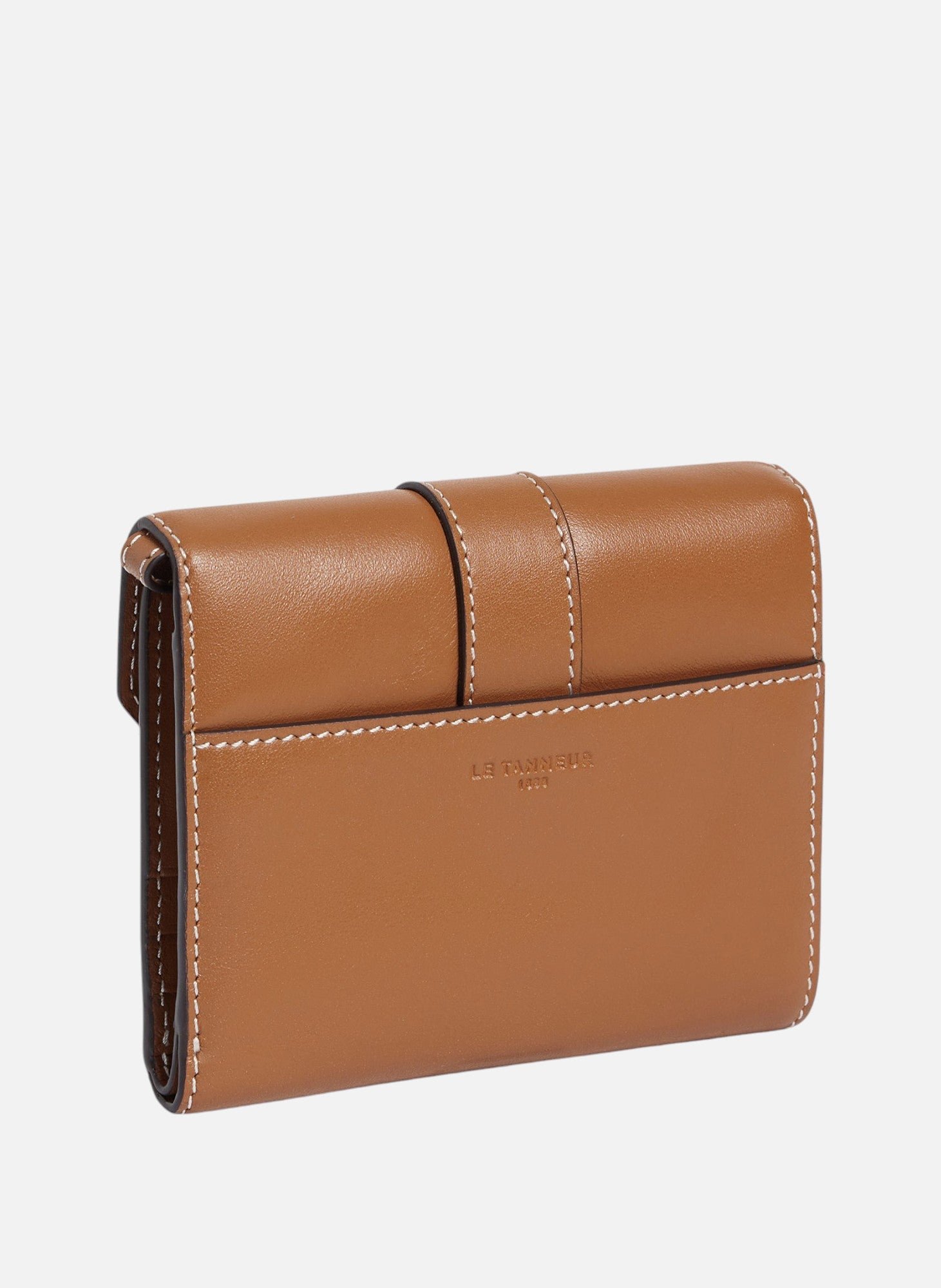 Porte cartes à bandoulière amovible pia en cuir lisse LE TANNEUR Marron