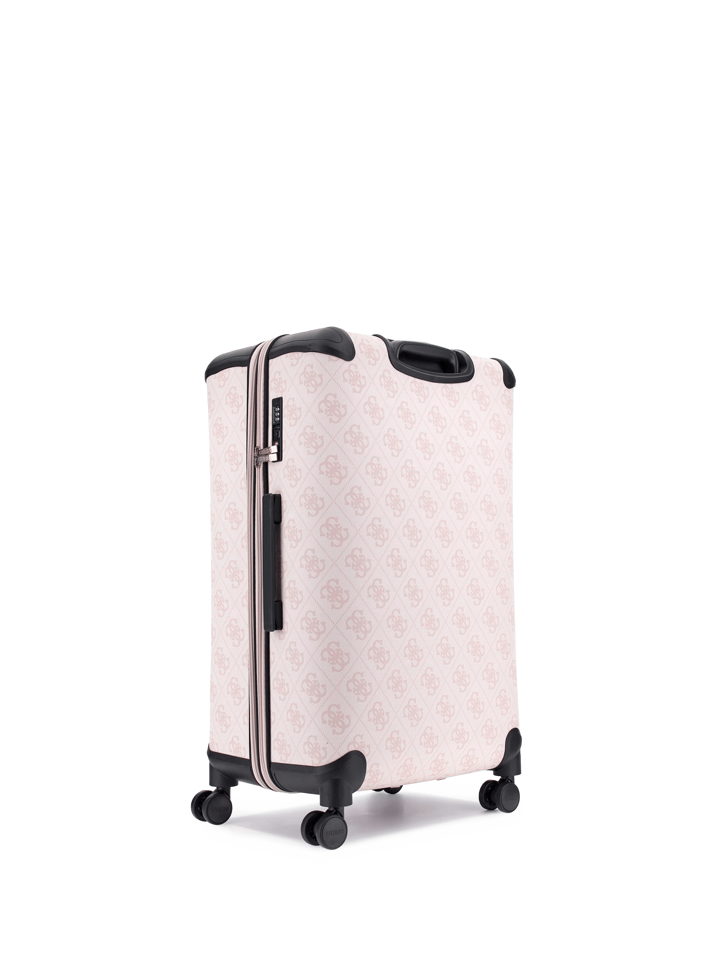Valise Trolley Berta imprimée monogramme GUESS Rose