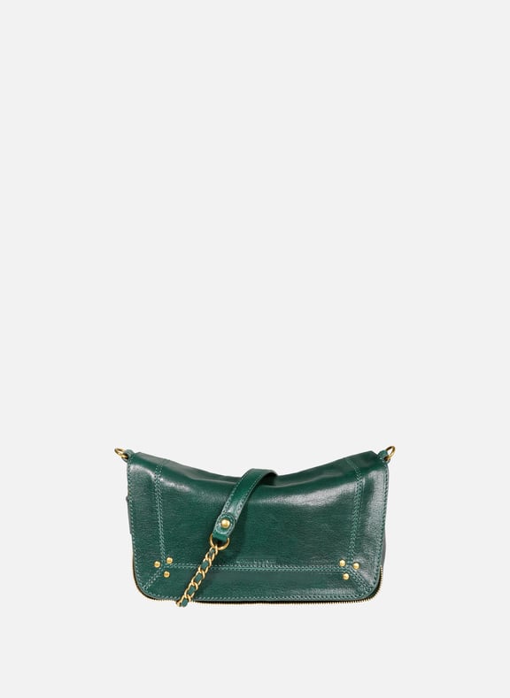 Sac à bandoulière en cuir Bobi Vert by JÉRÔME DREYFUSS JÉRÔME DREYFUSS Sac à bandoulière en cuir Bobi Vert