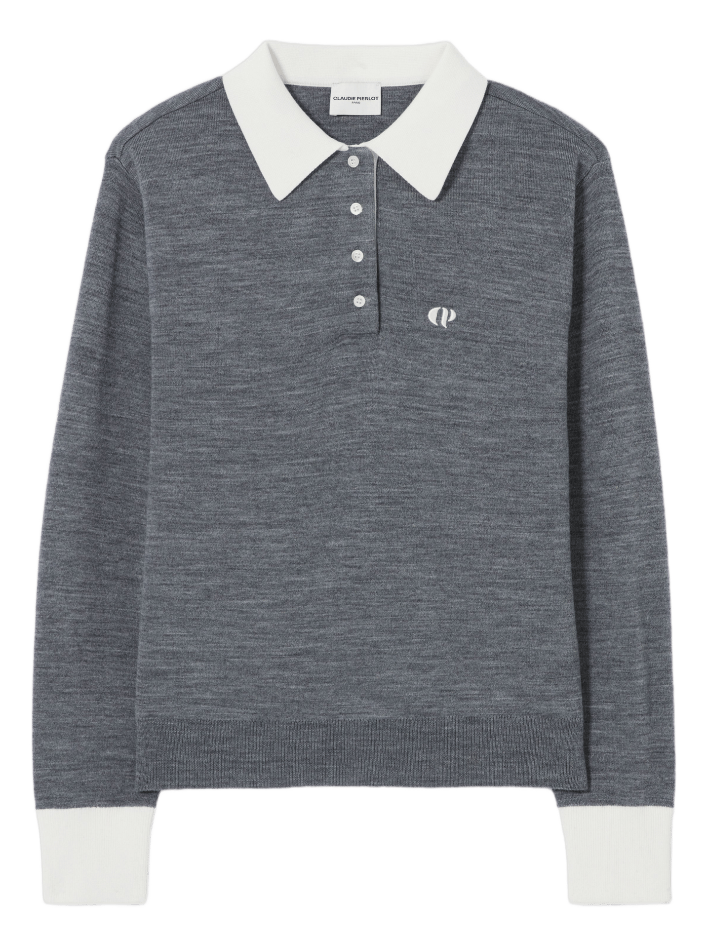 Pull col polo CLAUDIE PIERLOT Gris