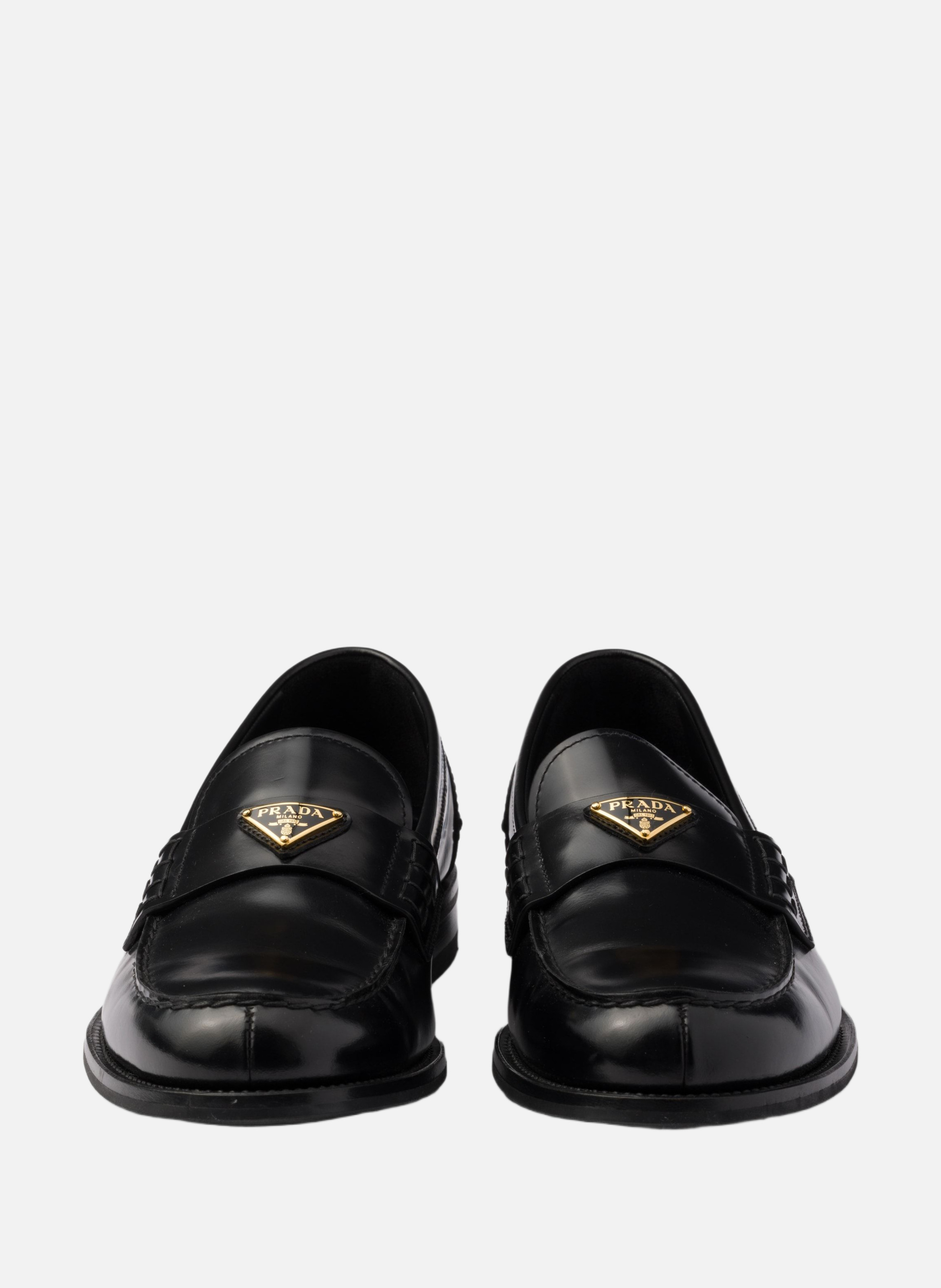 Mocassins en cuir brossé PRADA Noir