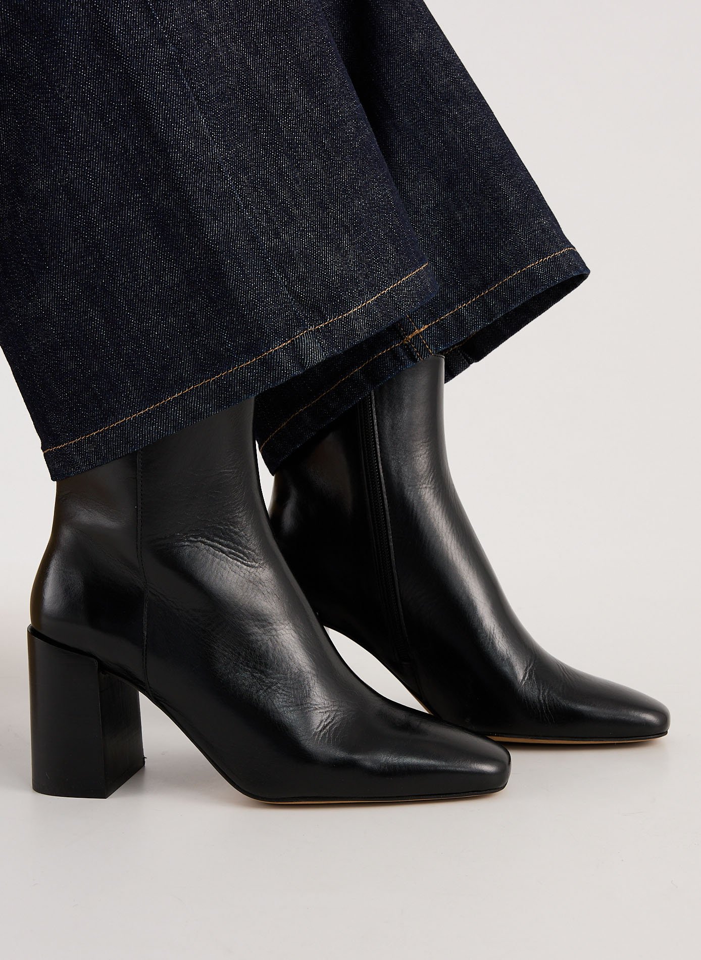 Bottines à talons Daphné en cuir SAISON 1865 Noir