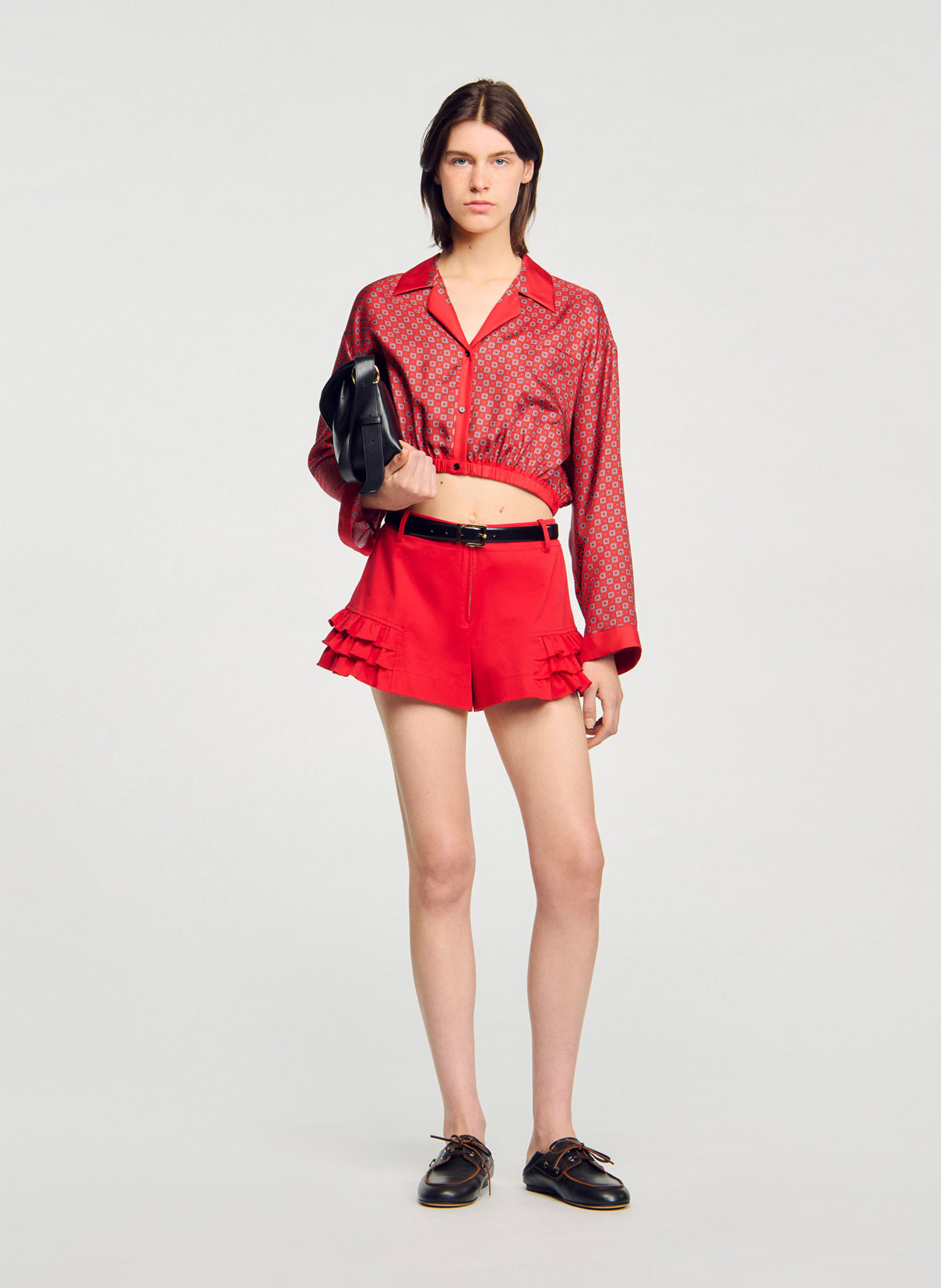 Chemise droite imprimée SANDRO Rouge