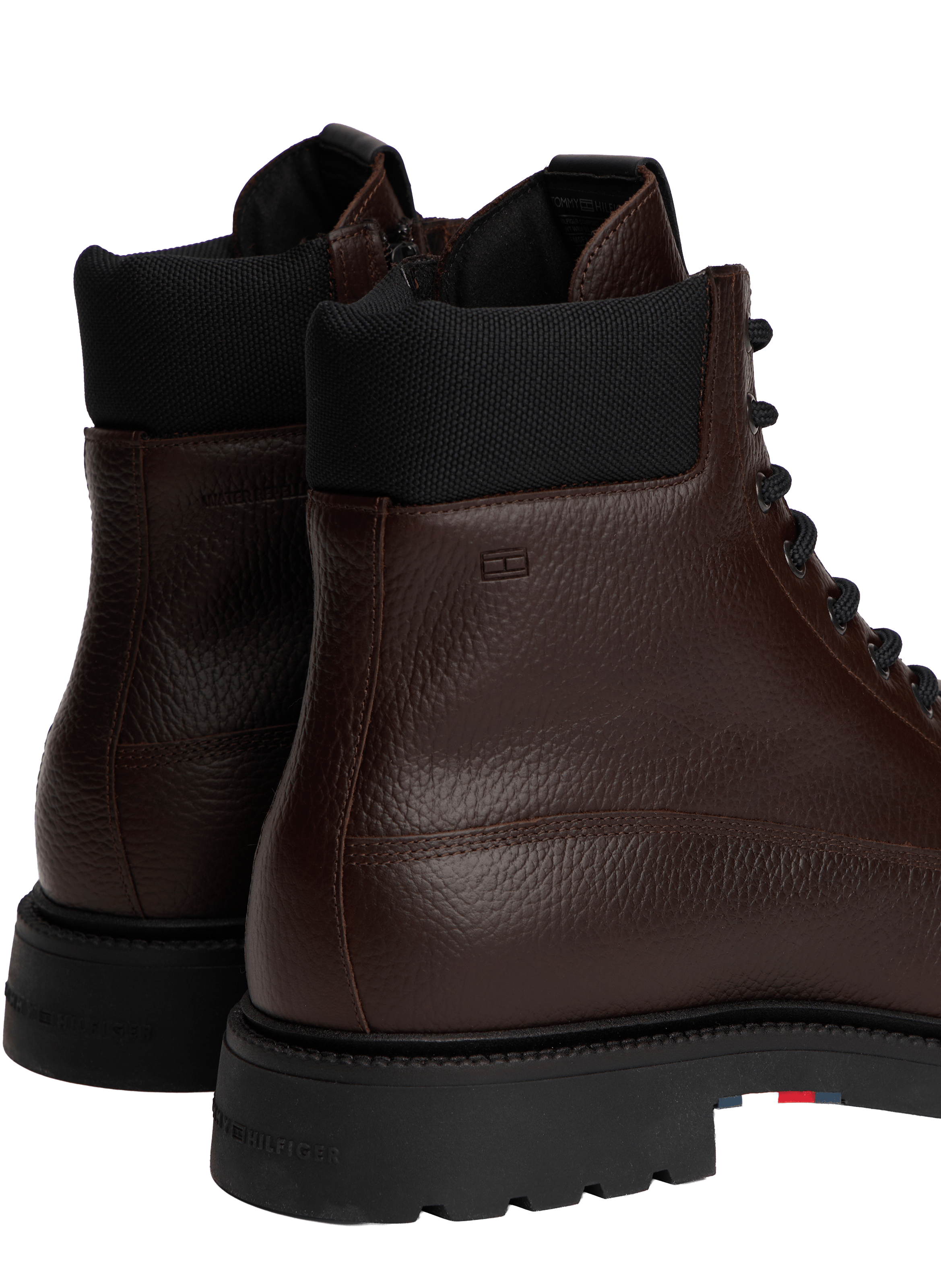 Lace-up leather boots TOMMY HILFIGER Brown
