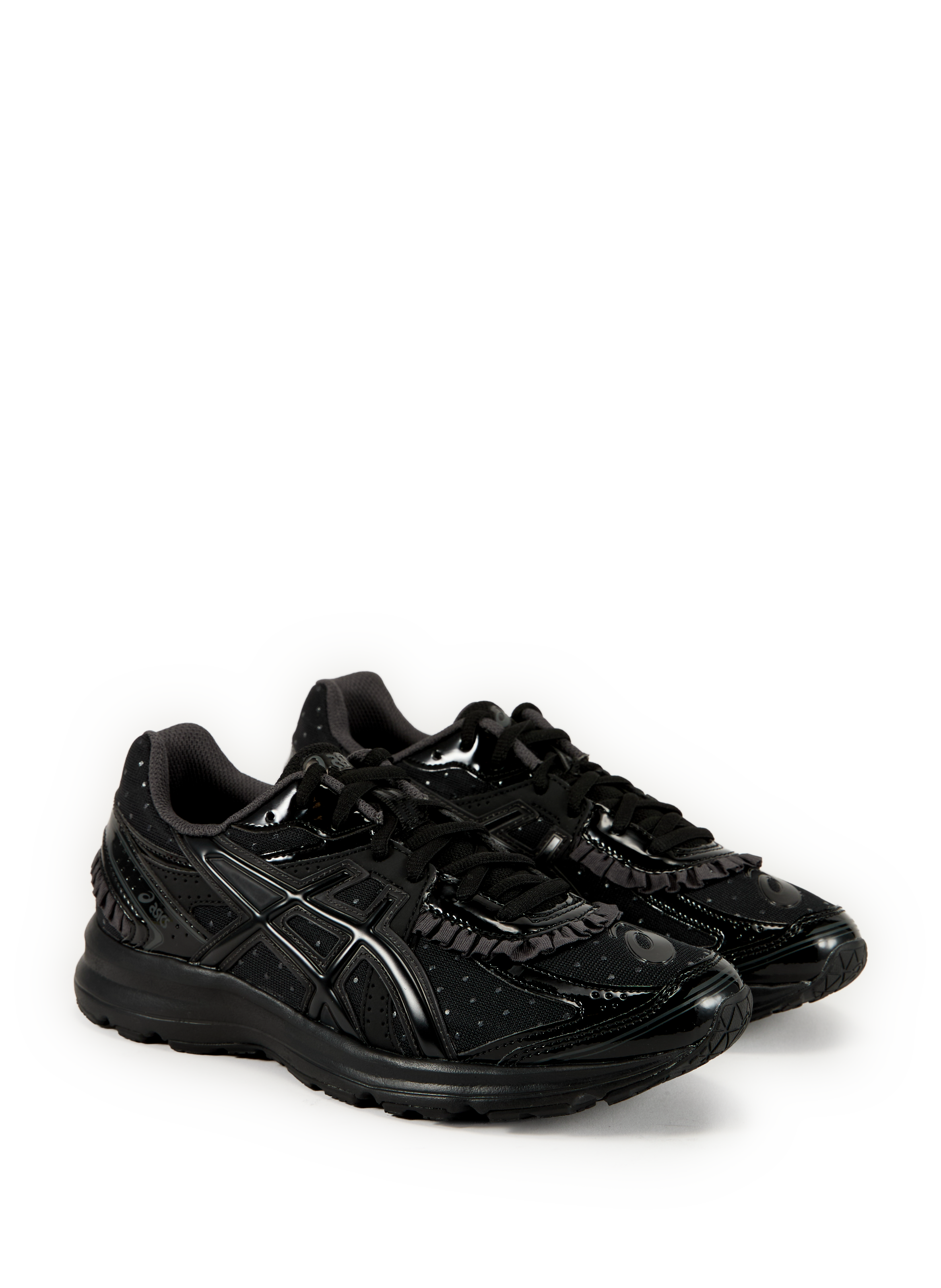 Serrated leather mixed sneakers ASICS Black