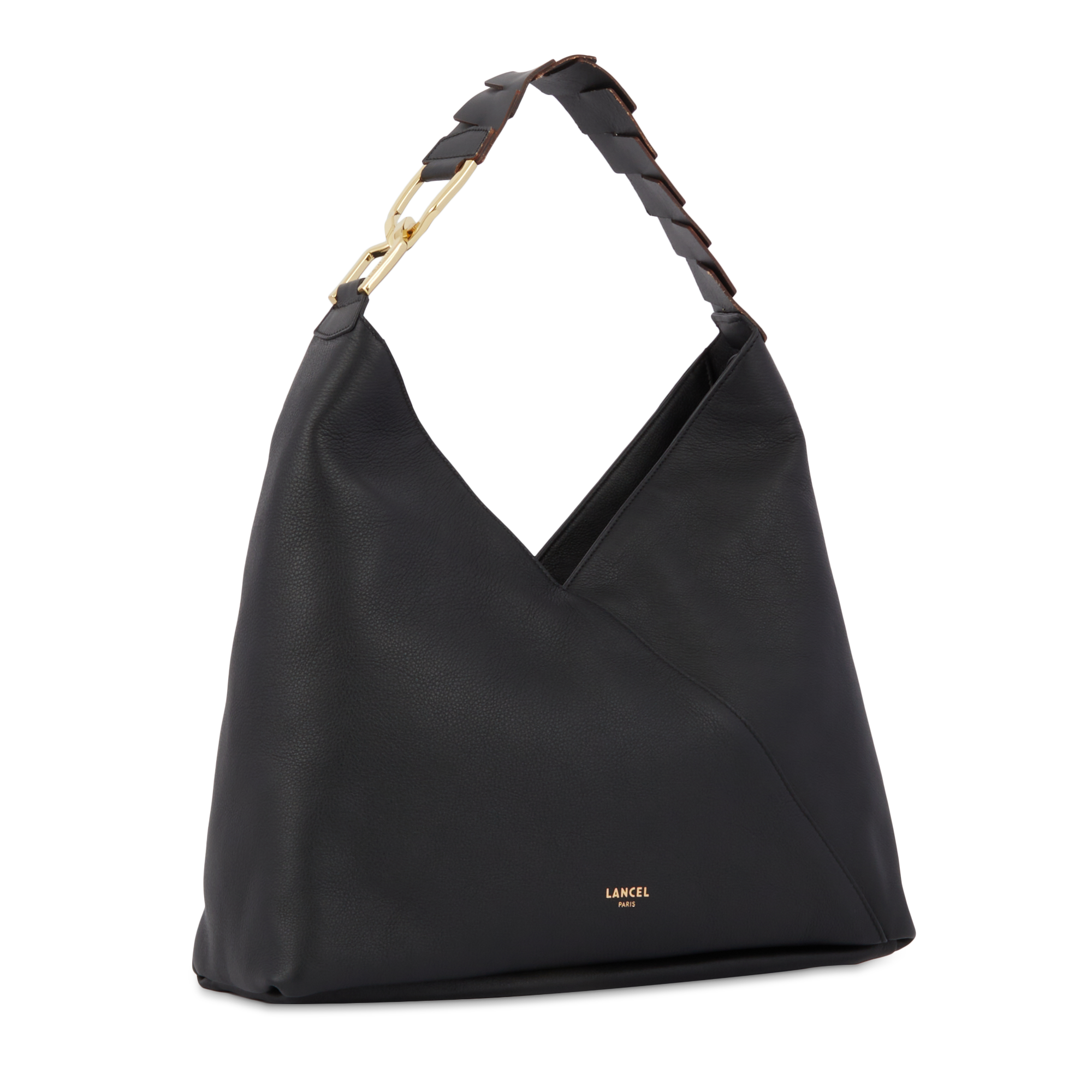 Sac hobo zippé l pagode de lancel en cuir LANCEL Noir