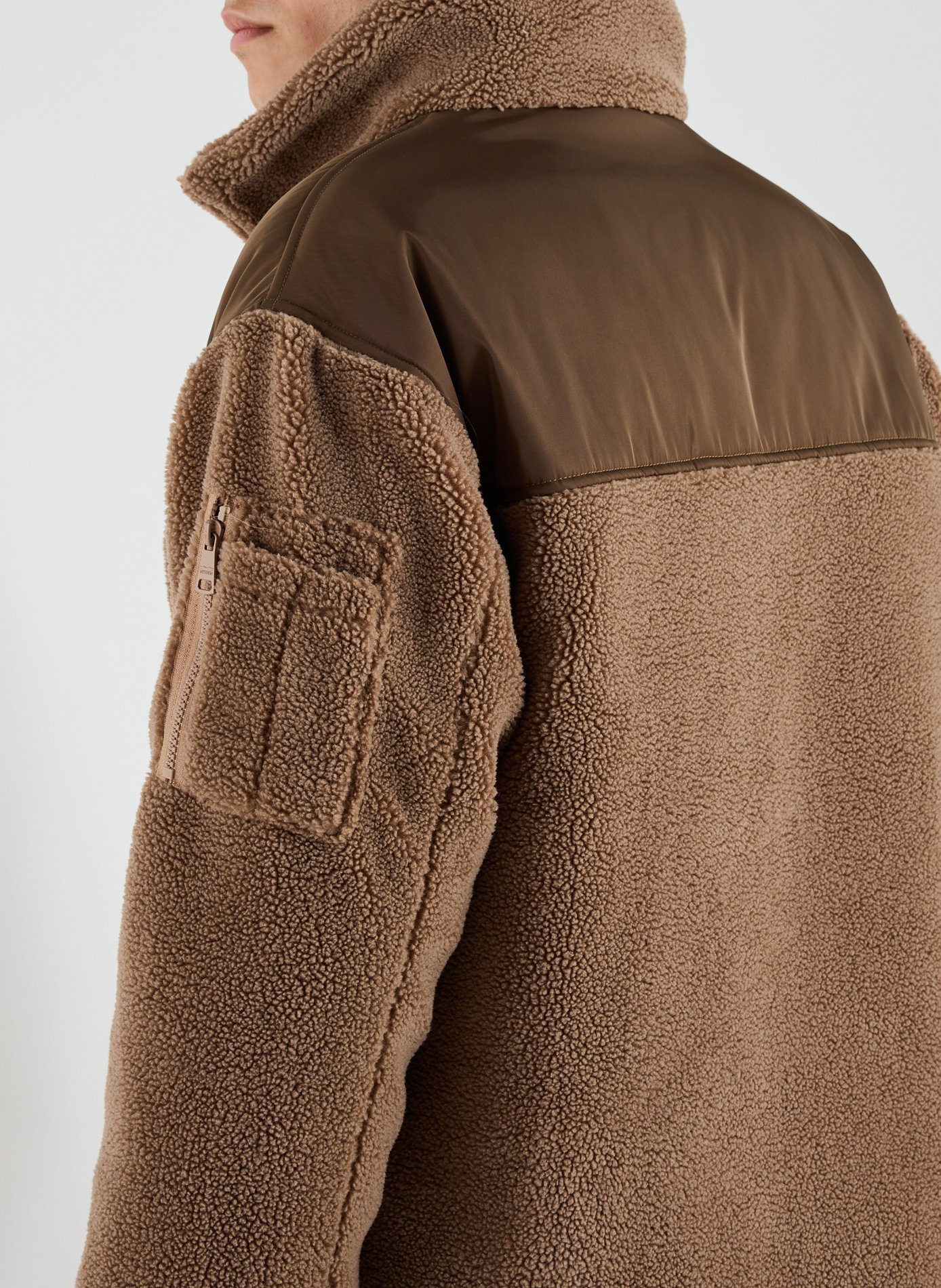 Veste polaire ample à col montant BOMBERS ORIGINAL Marron