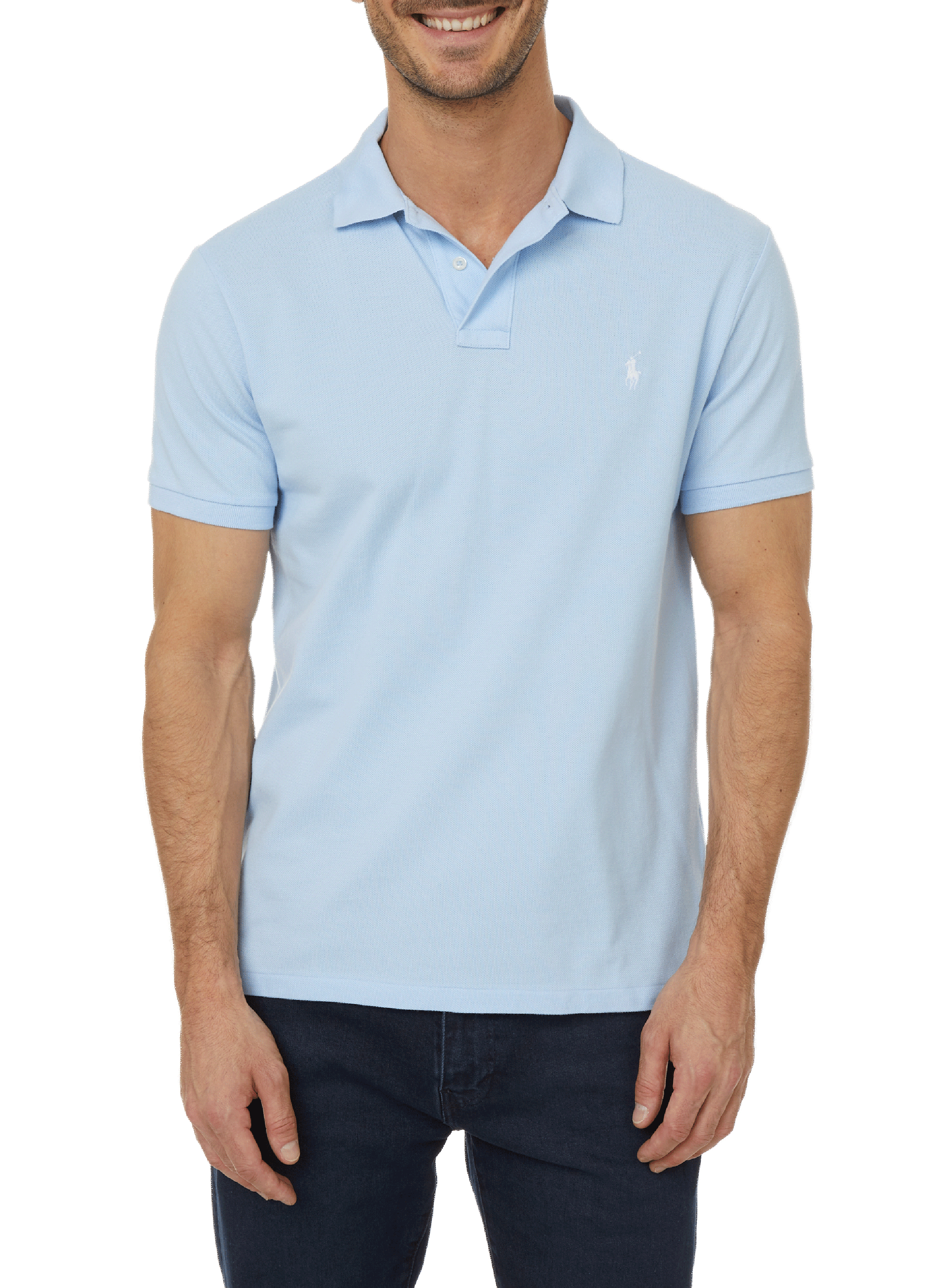 POLO RALPH LAUREN Straight-fit cotton piqué shirt Blue