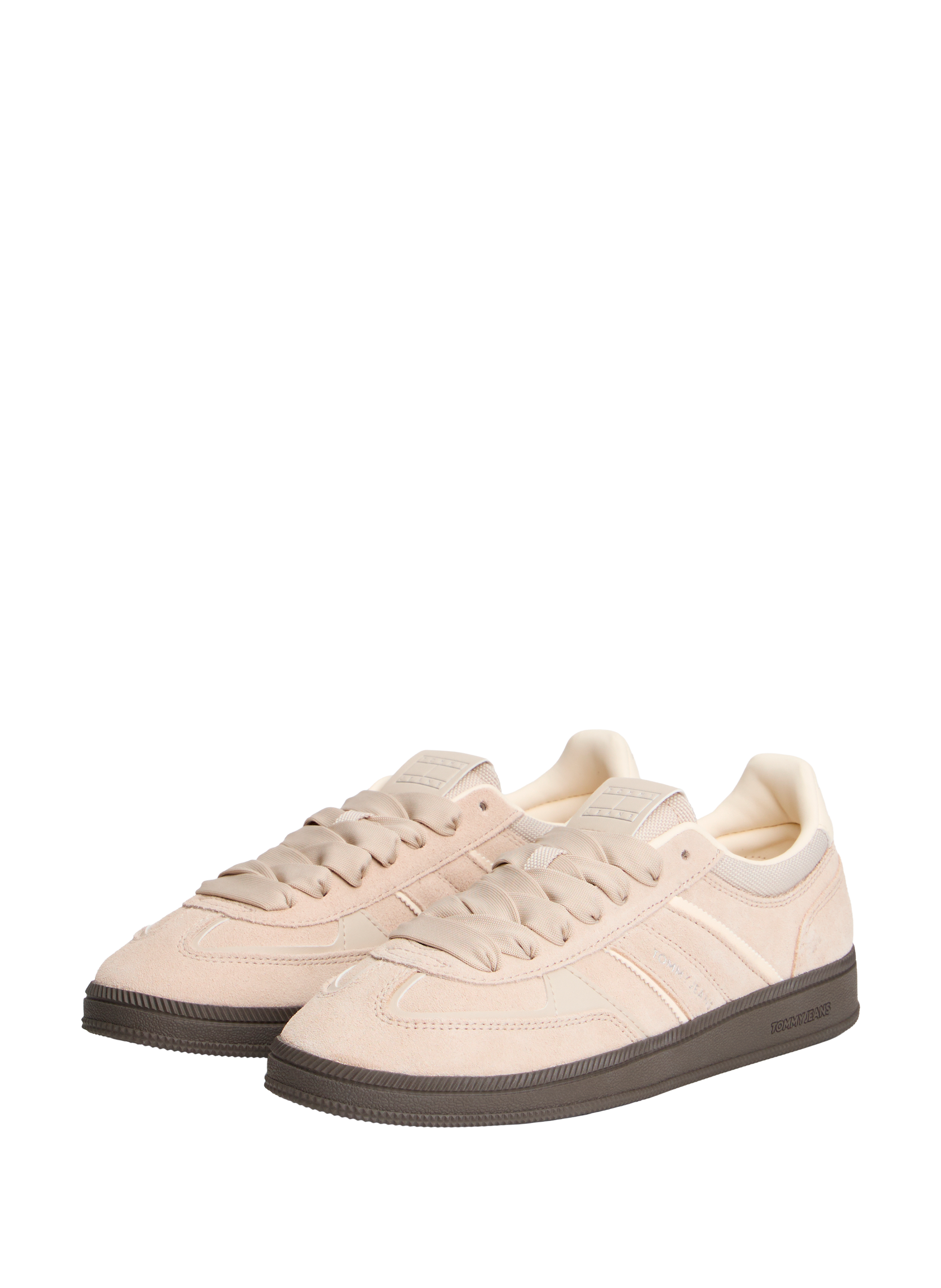 Low lace-up leather sneakers TOMMY HILFIGER Beige