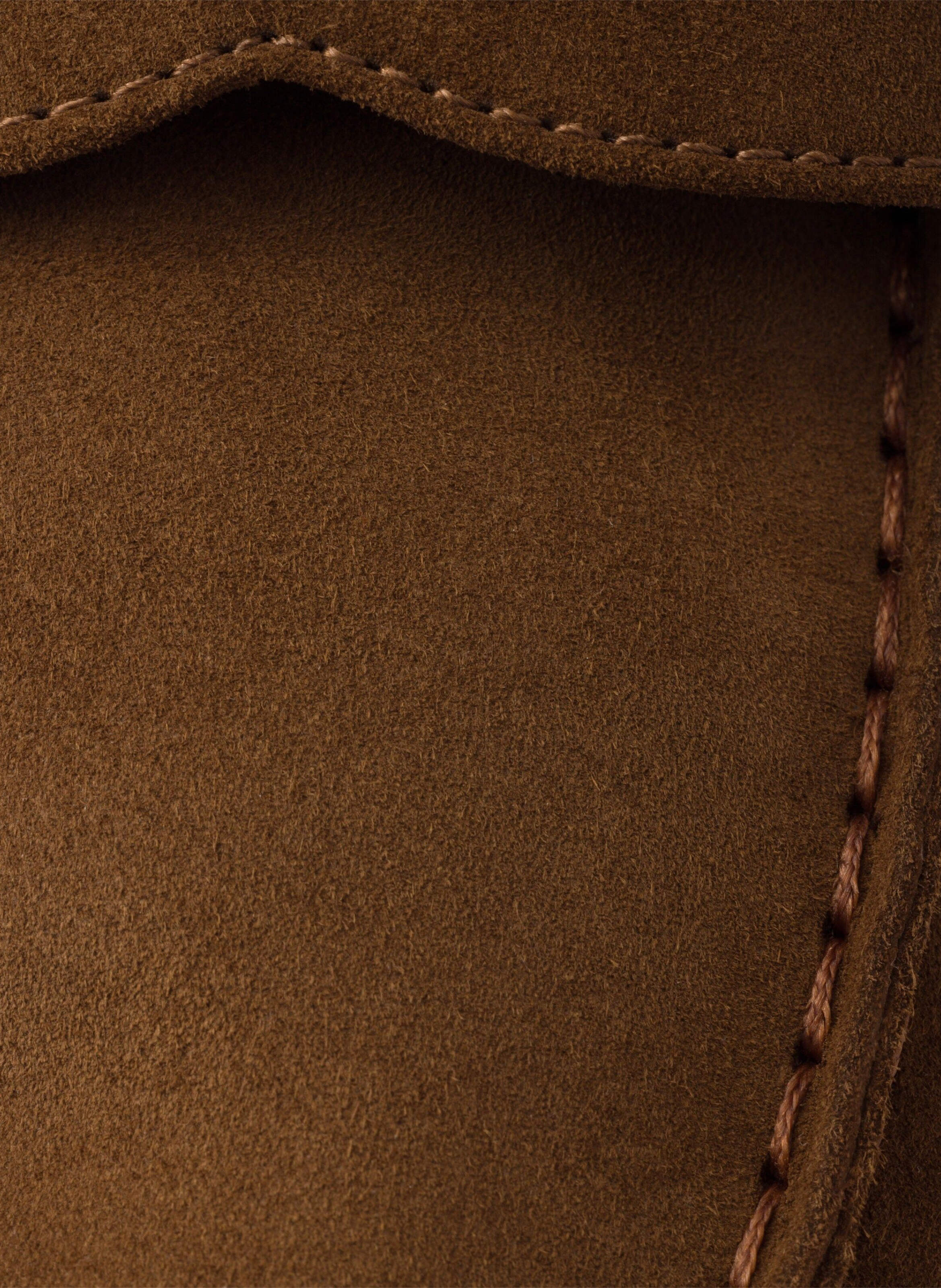 Mules en veau velours et shearling PRADA Marron