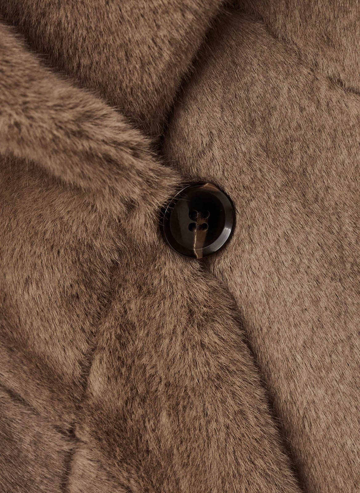 Manteau large col à revers effet fourrure pinie BA&SH Marron