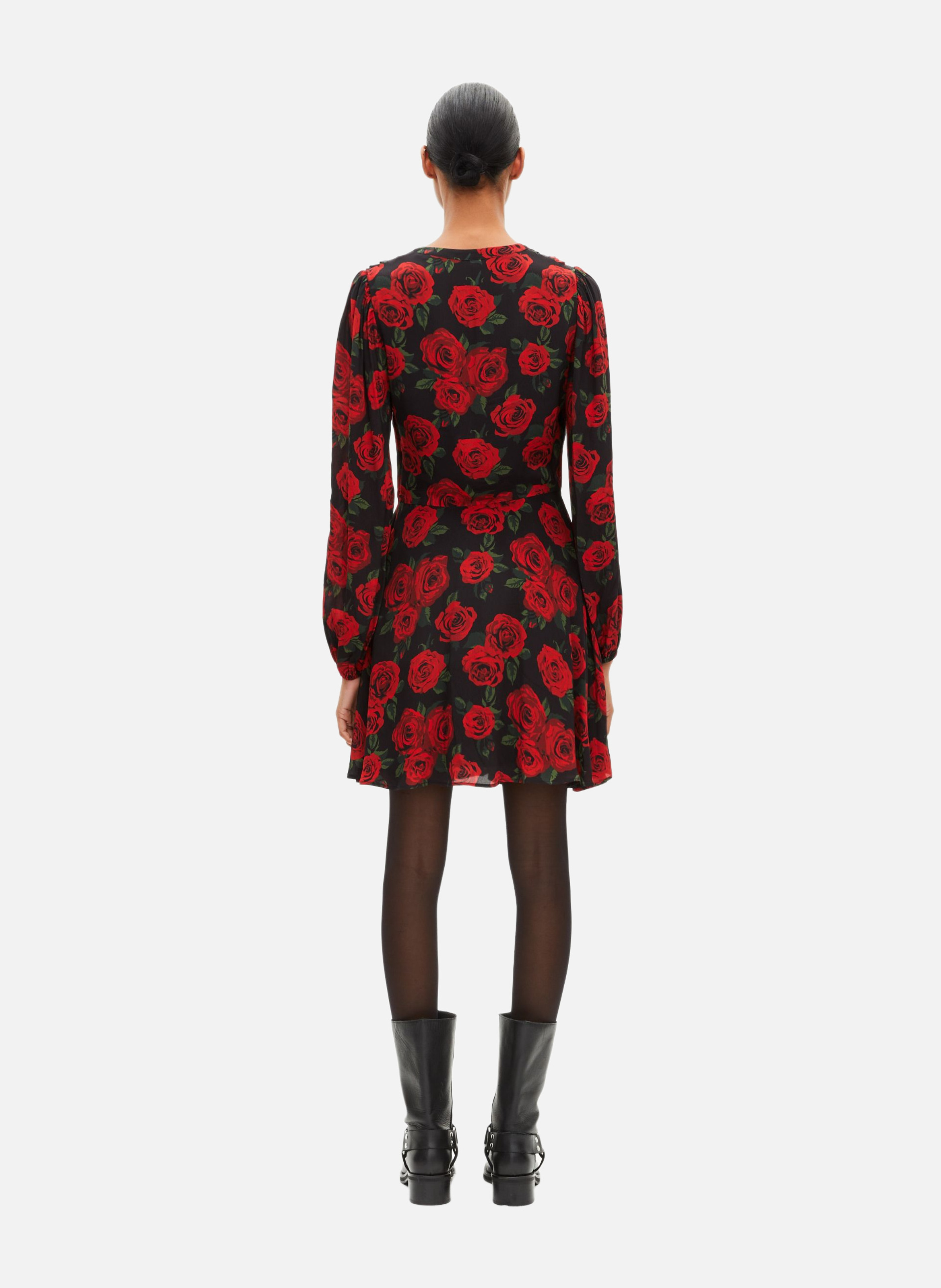 Robe courte imprimé fleuri THE KOOPLES Noir