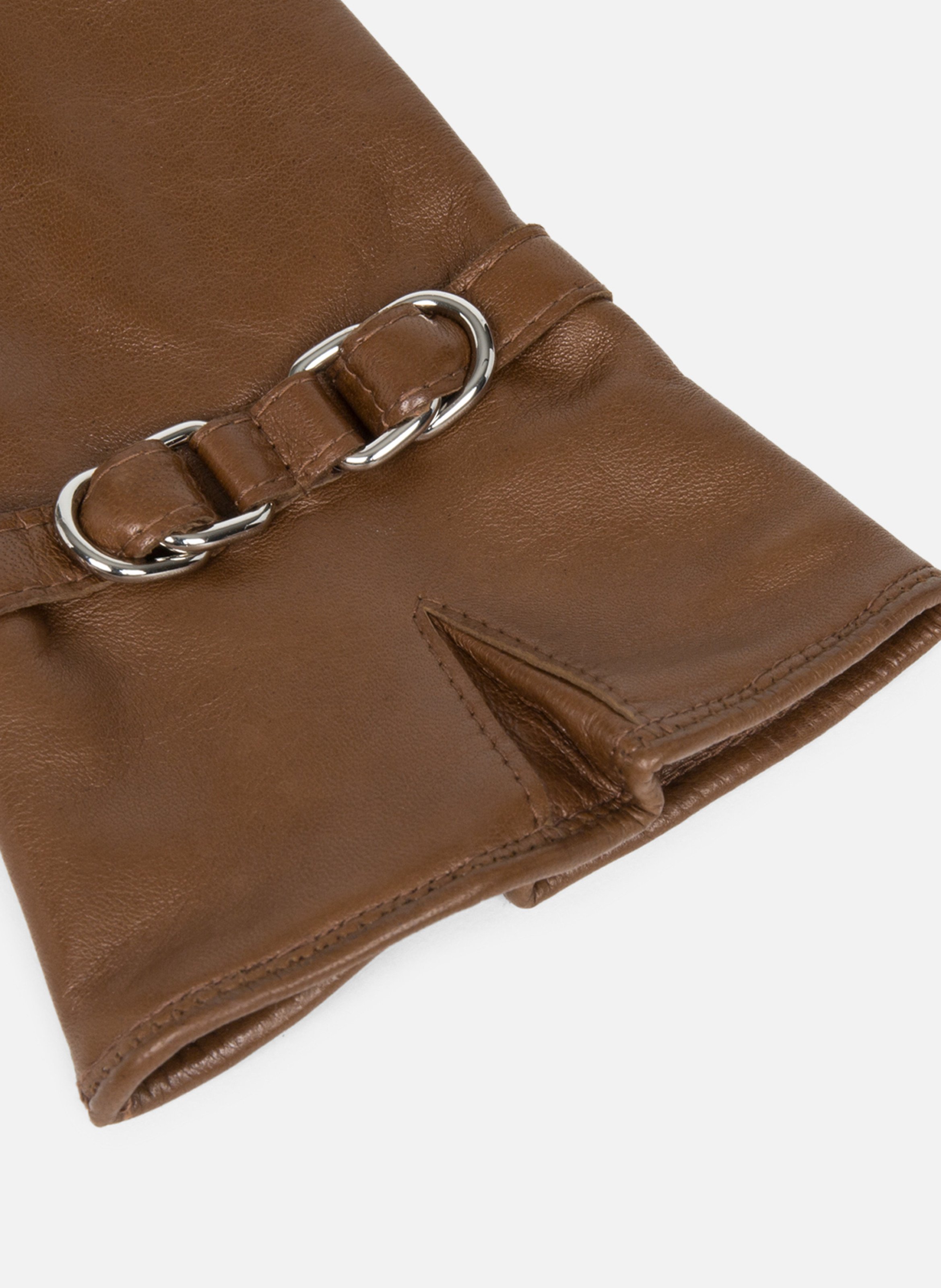 Gants en cuir d'agneau lisse LANCASTER Marron