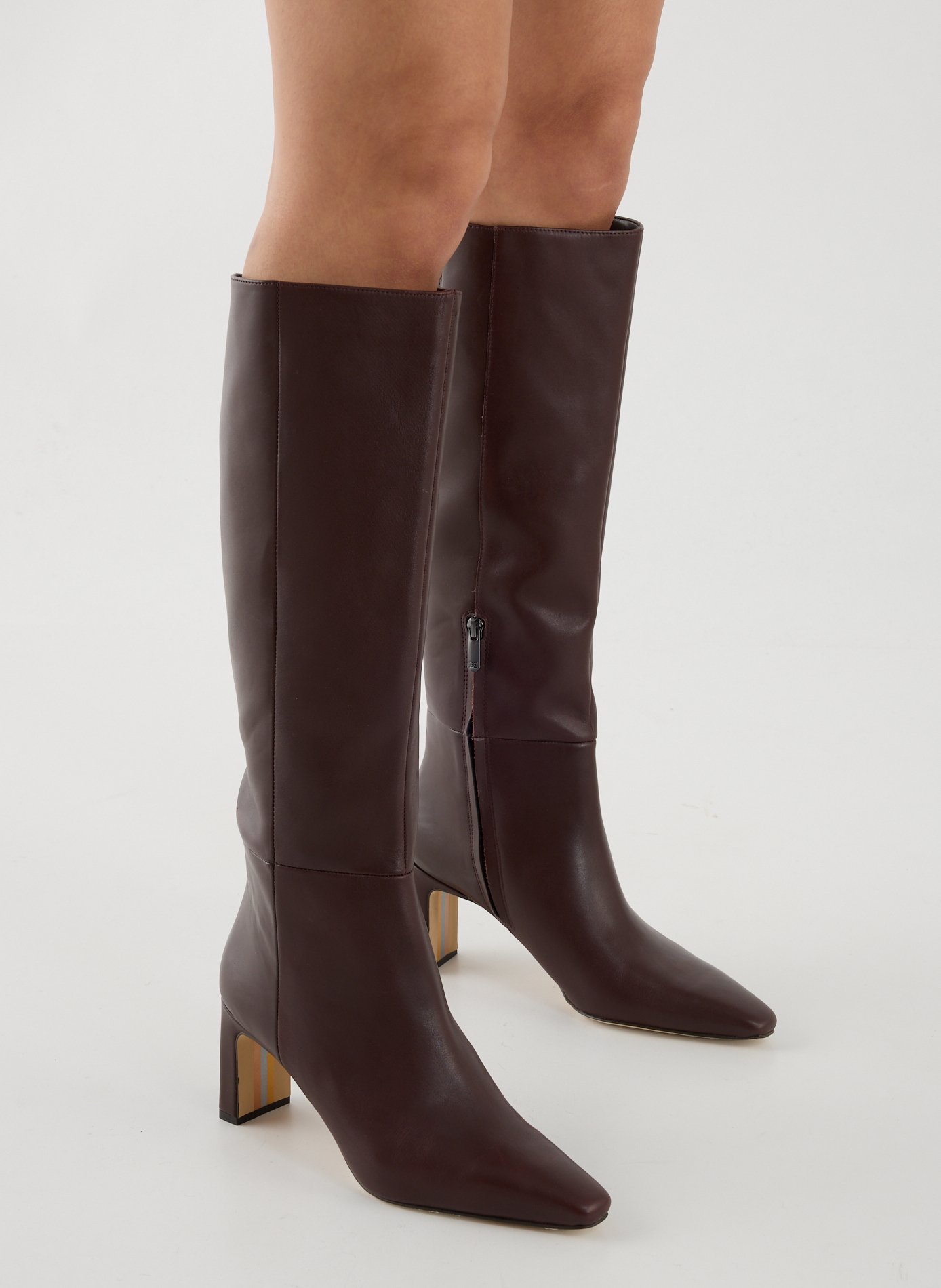 Bottes unies en cuir SAM EDELMAN Marron