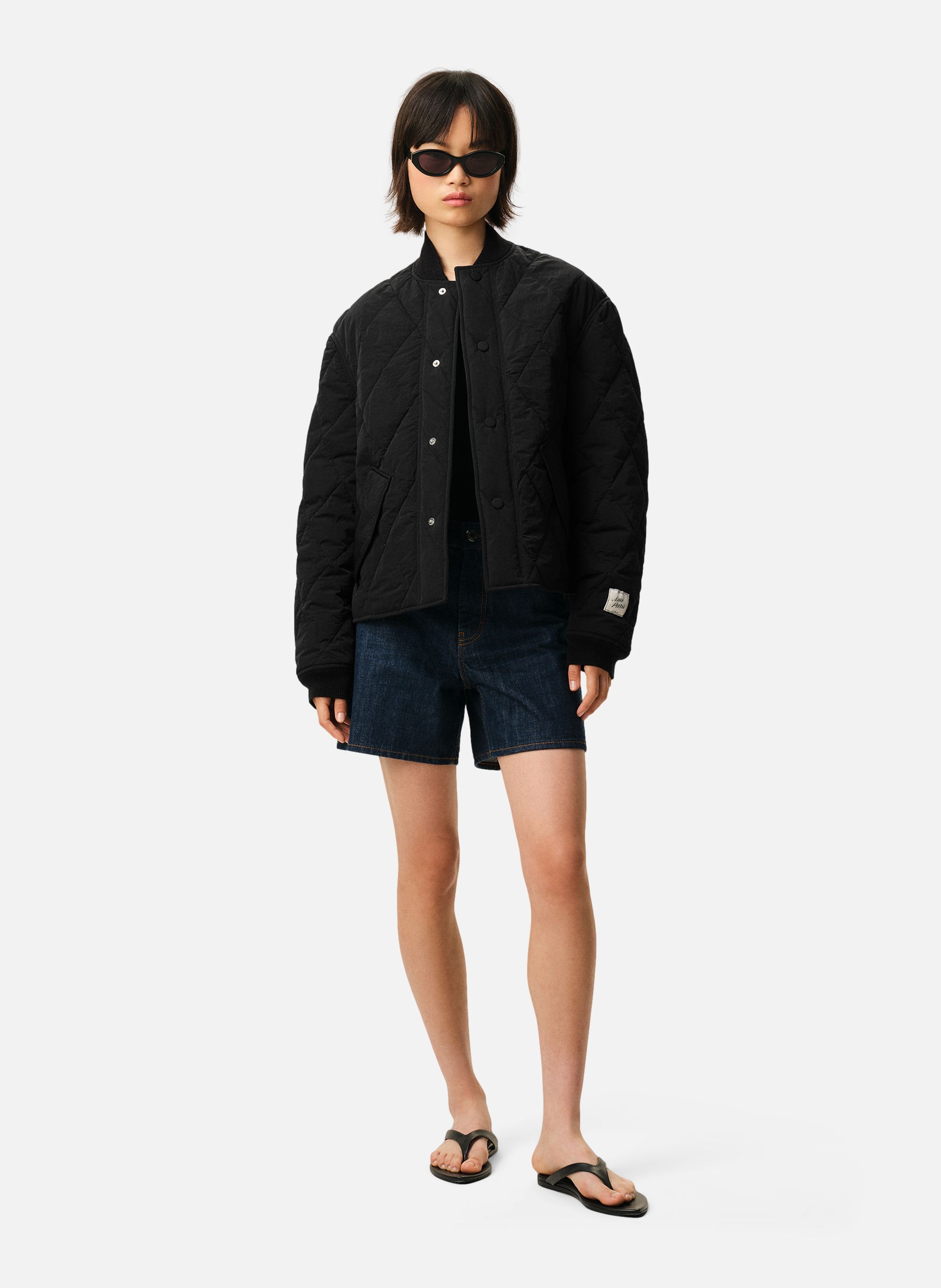 Veste rembourrée unisexe en nylon AMI PARIS Noir