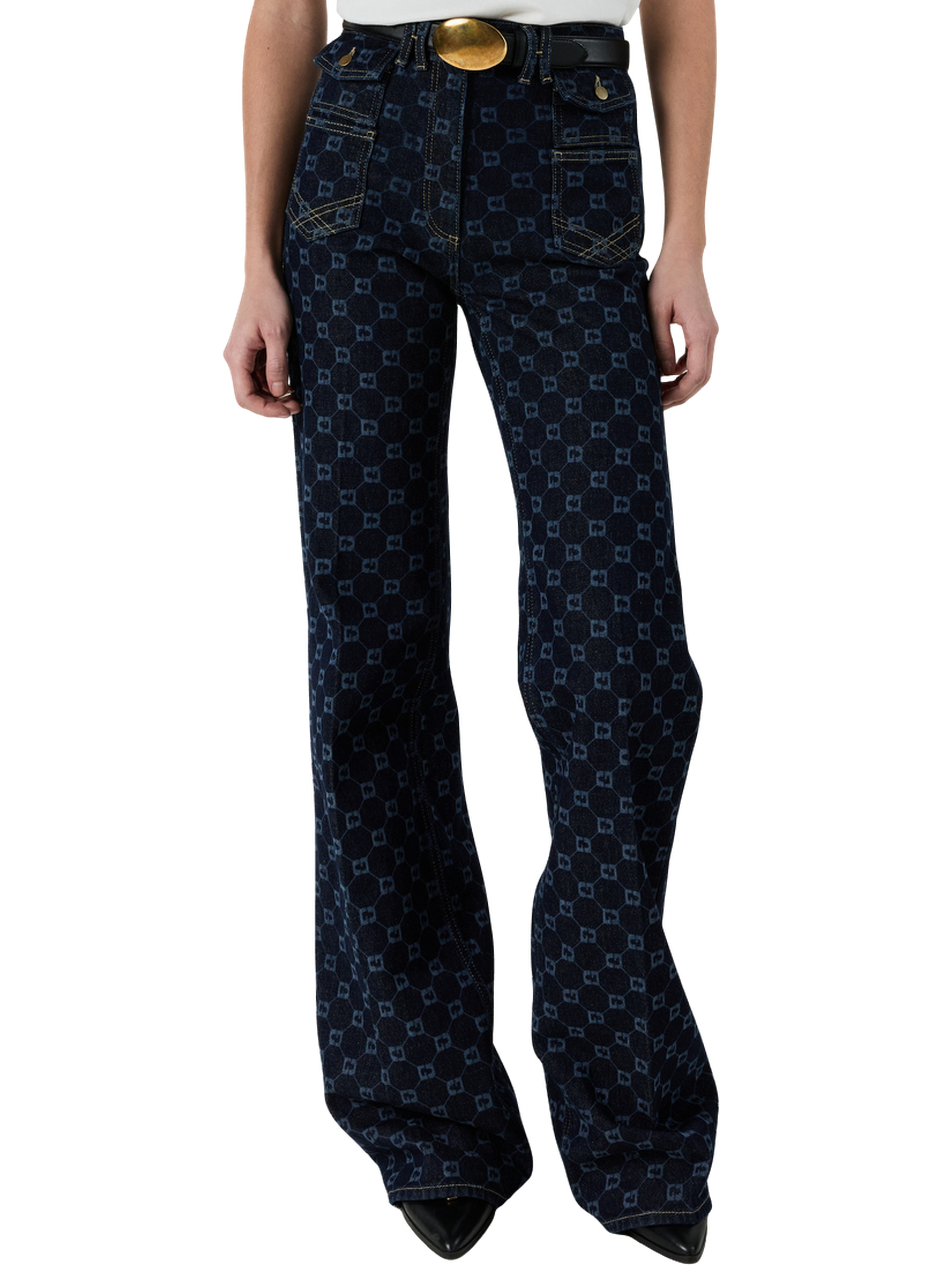 Jean flare à monogramme - anna GERARD DAREL Bleu