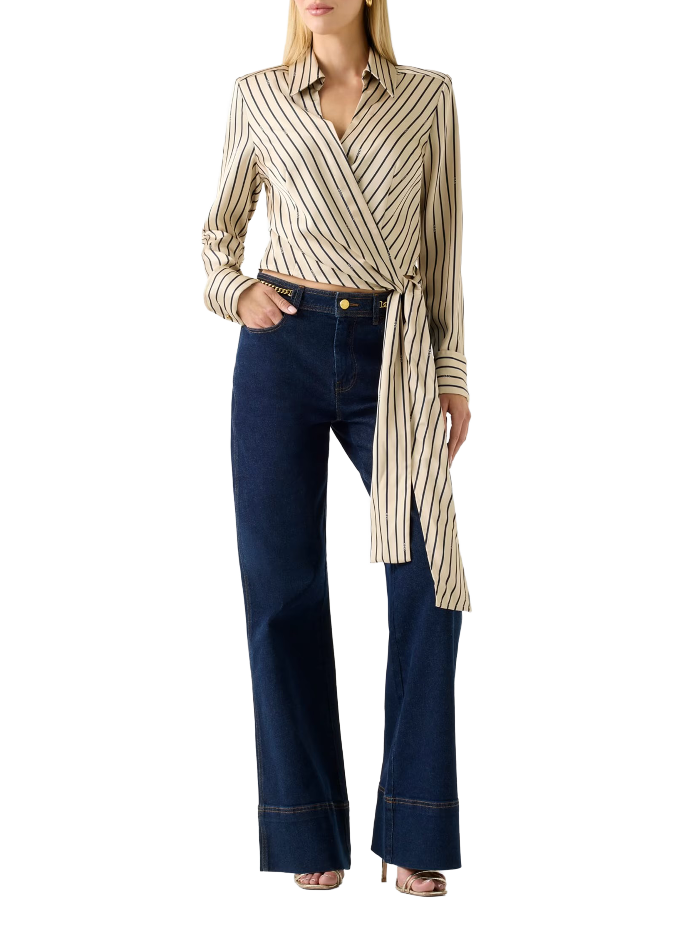 Chemise coupe portefeuille rayée GUESS Multicolore