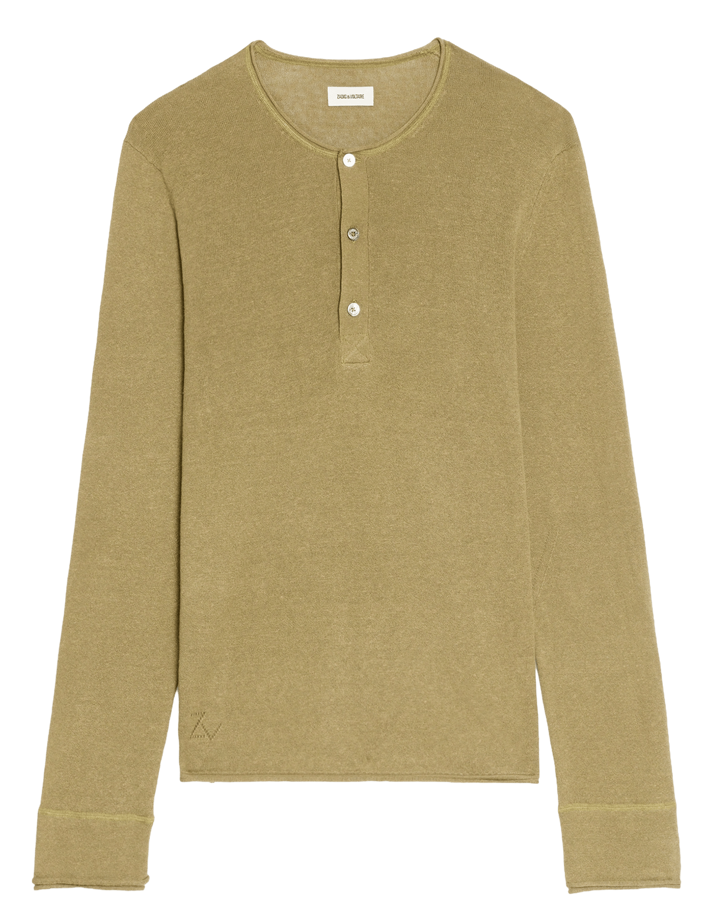 Pull droit col rond en lin et coton mélangé veiss ZADIG&VOLTAIRE Vert