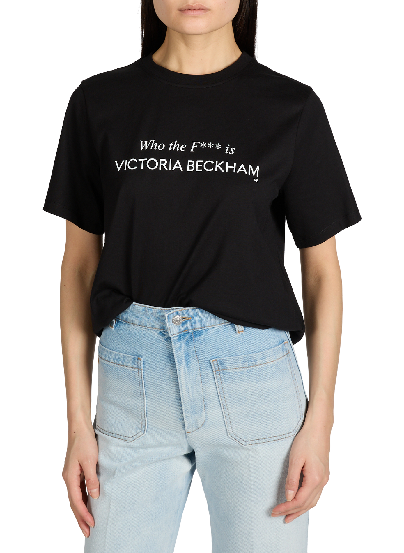 T-shirt en coton organique VICTORIA BECKHAM Noir