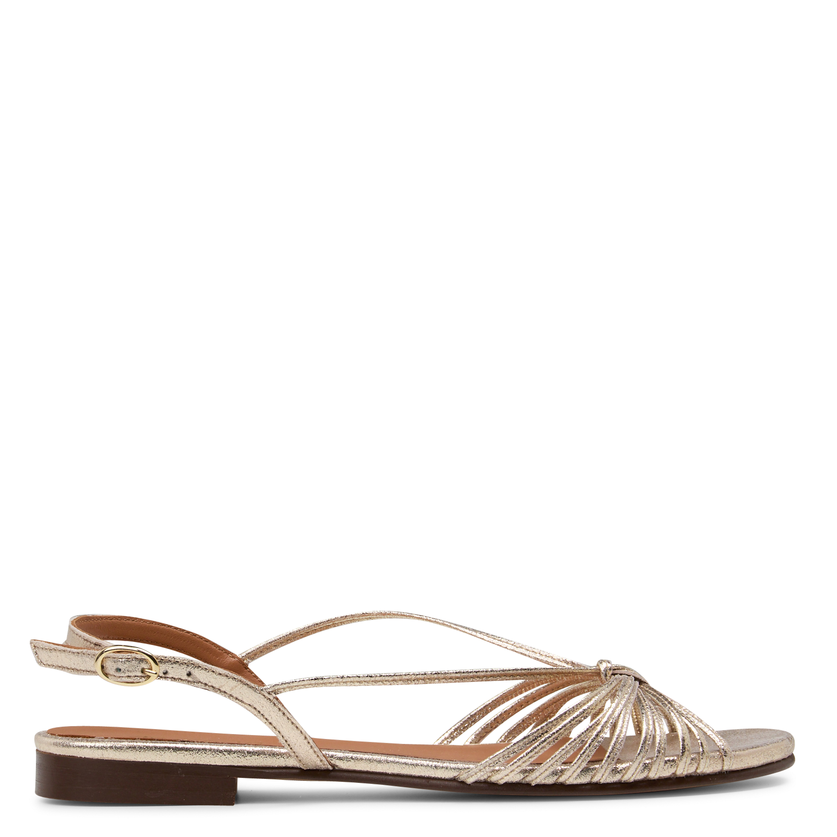 Sandales en cuir pailleté sun MAISON 123 Doré