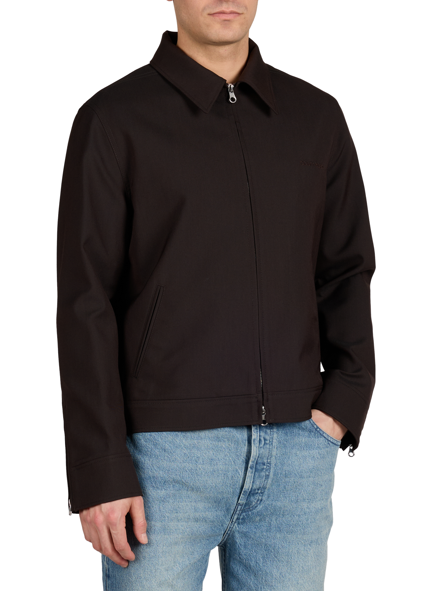 Veste uni à col classique COURRÈGES Marron