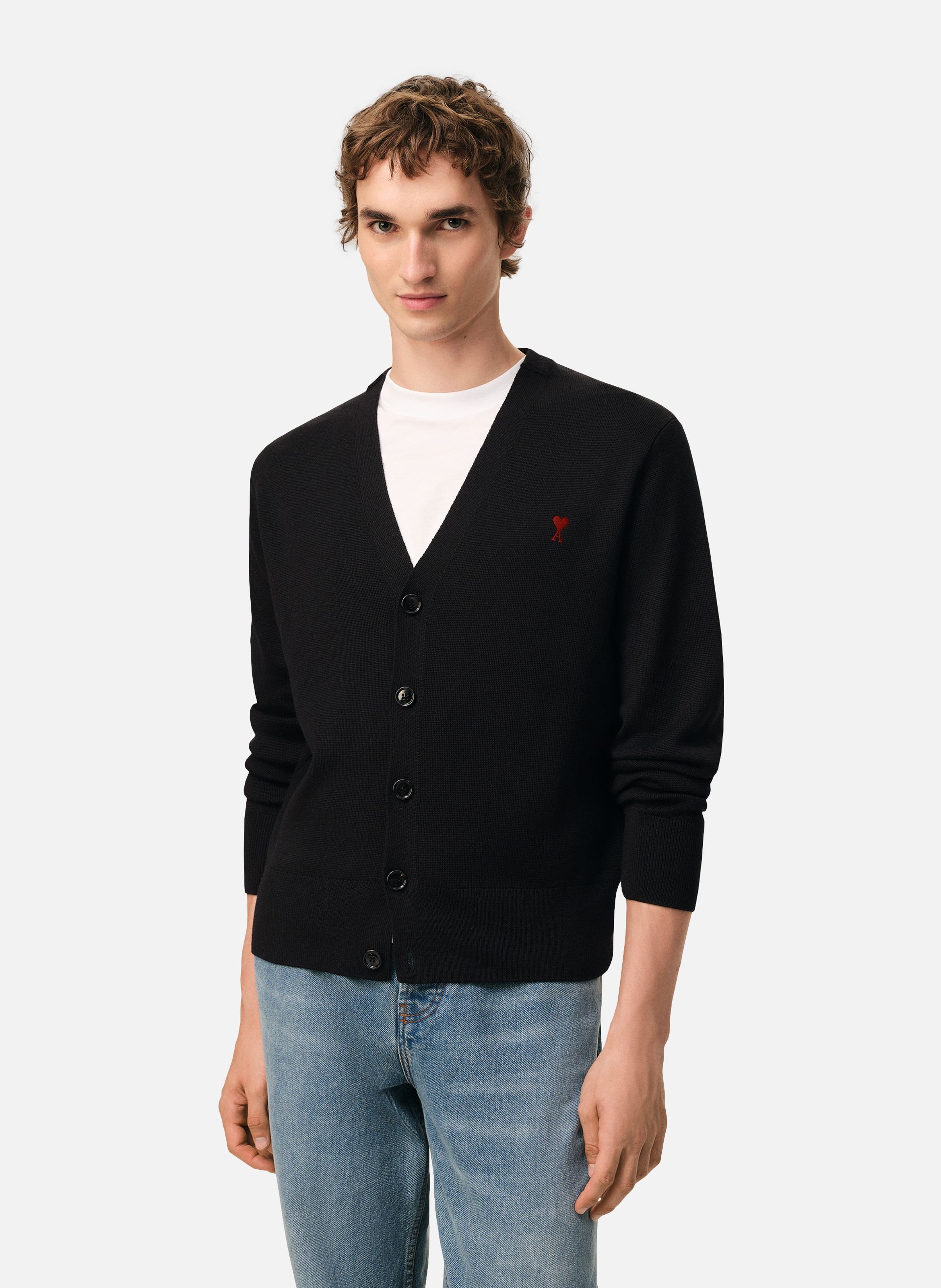 Cardigan Ami De Coeur En Laine AMI PARIS Noir