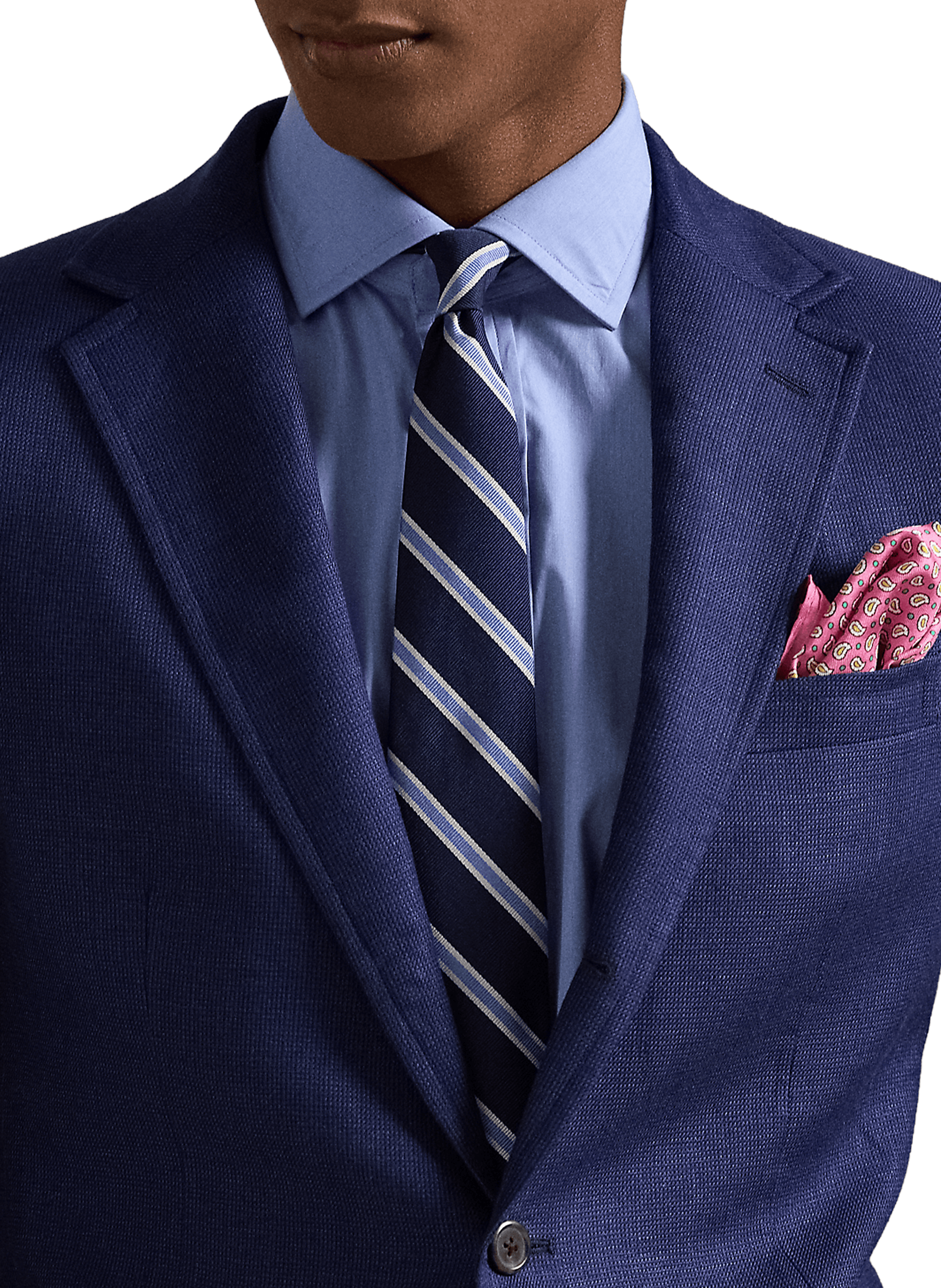 Straight blazer in blended linen POLO RALPH LAUREN Blue