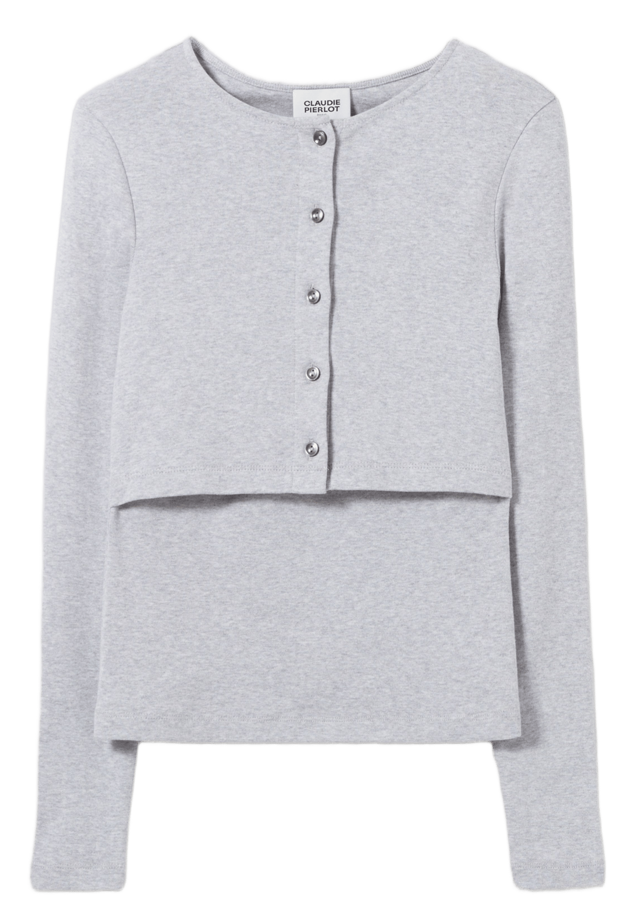 Set tee-shirt et cardigan en coton toel CLAUDIE PIERLOT Gris