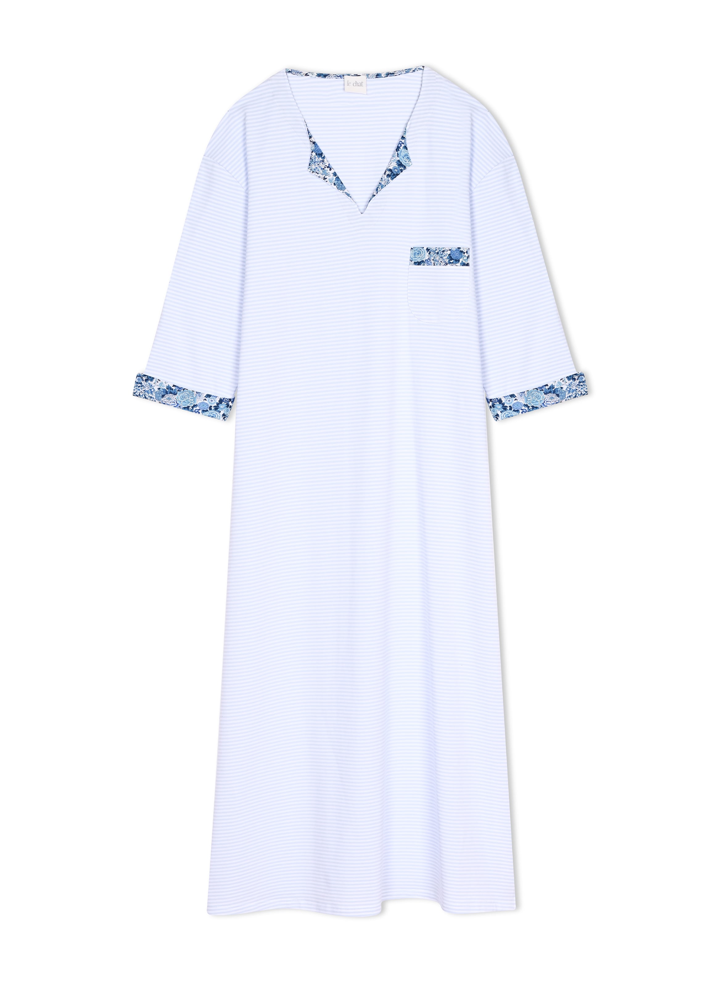 Chemise de nuit longue en coton garden 211 LE CHAT Multicolore