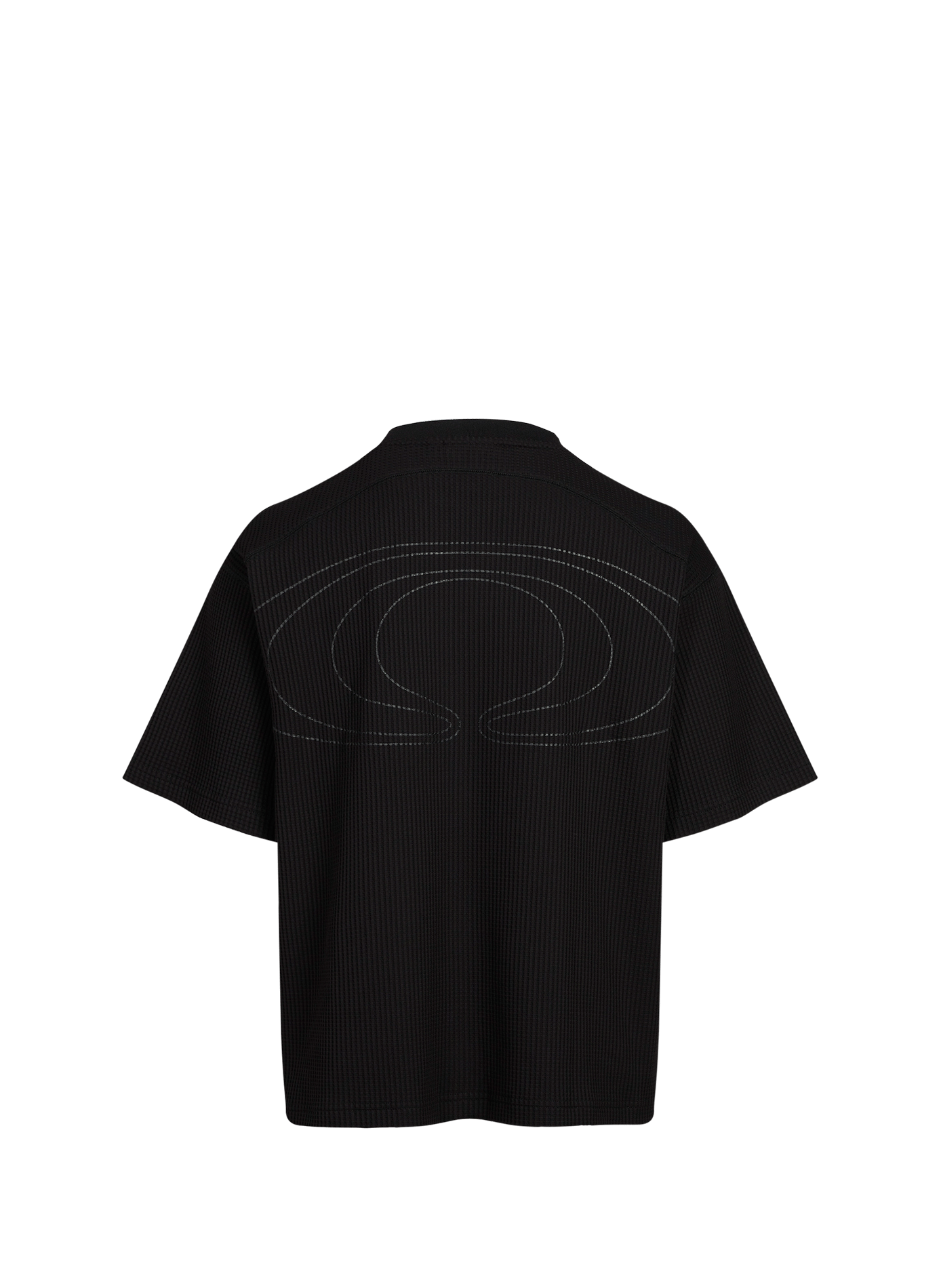 Oversized waffled knit T-shirt RAINS Black