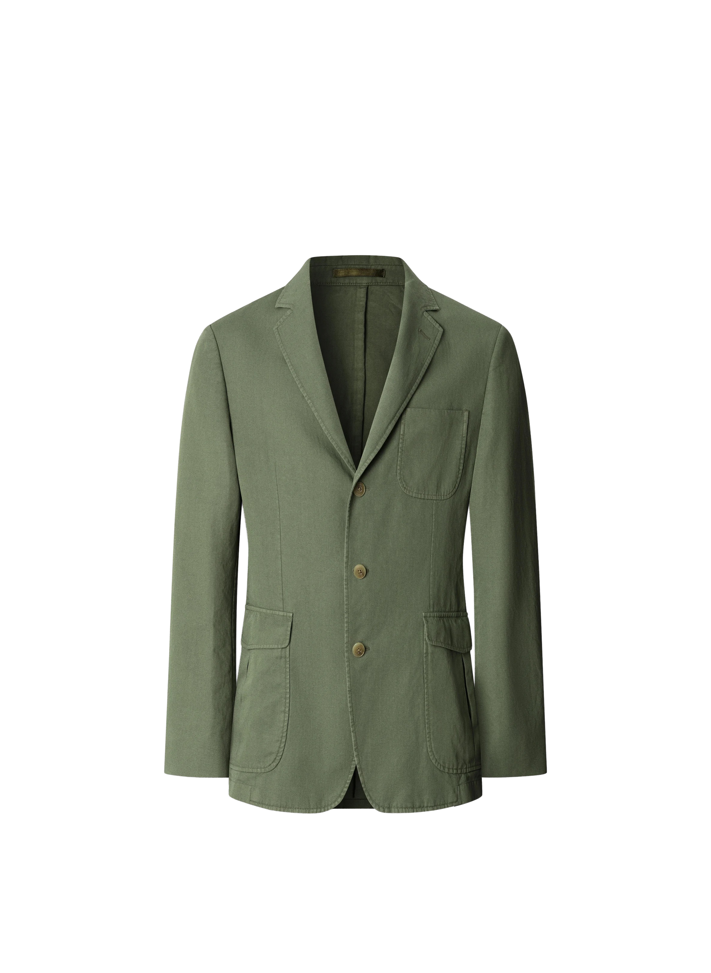 Stretch Linen and Cotton Blend Blazer HACKETT Green