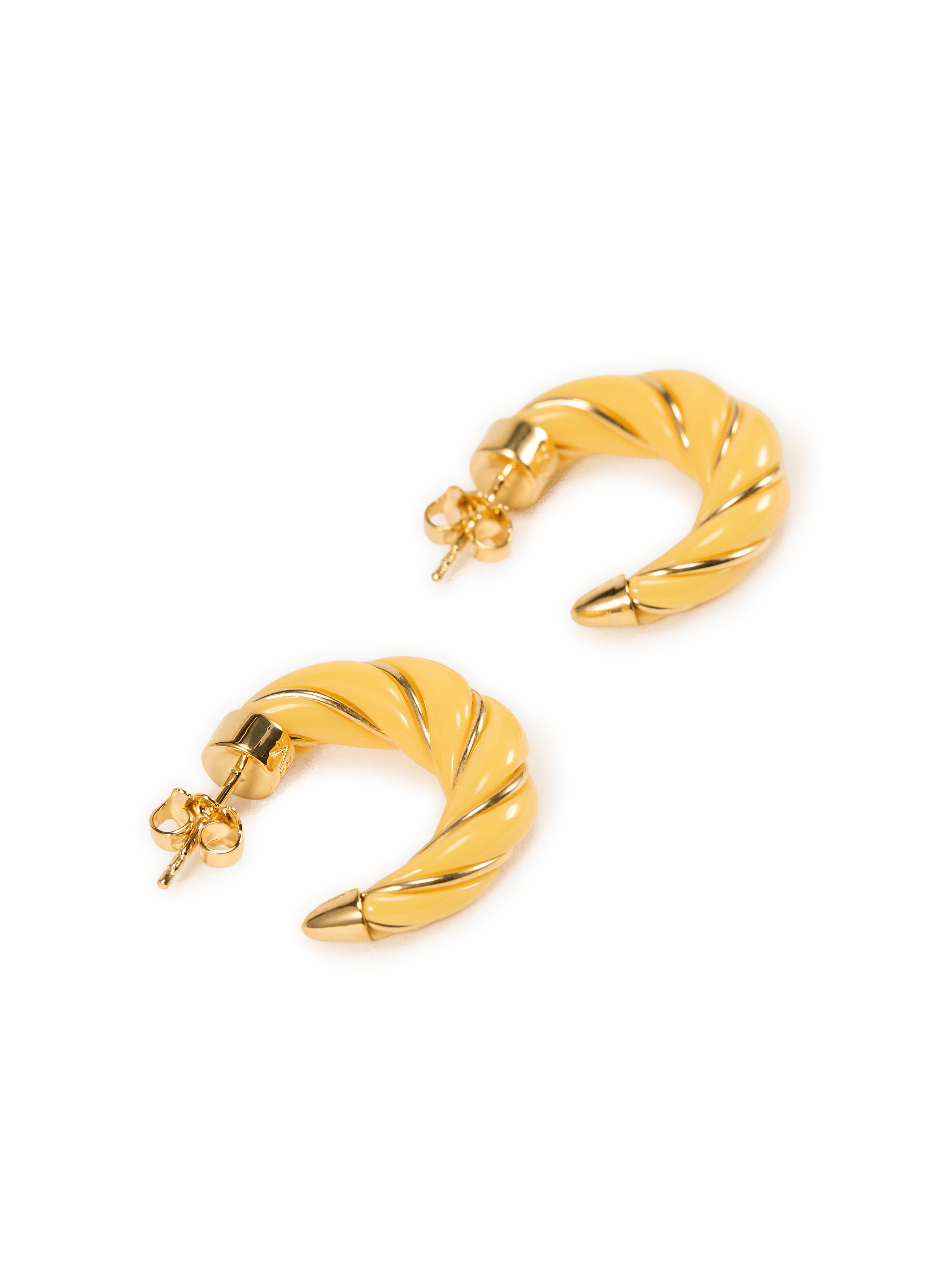 Boucles d'oreilles torsadées Diana AURELIE BIDERMANN Jaune