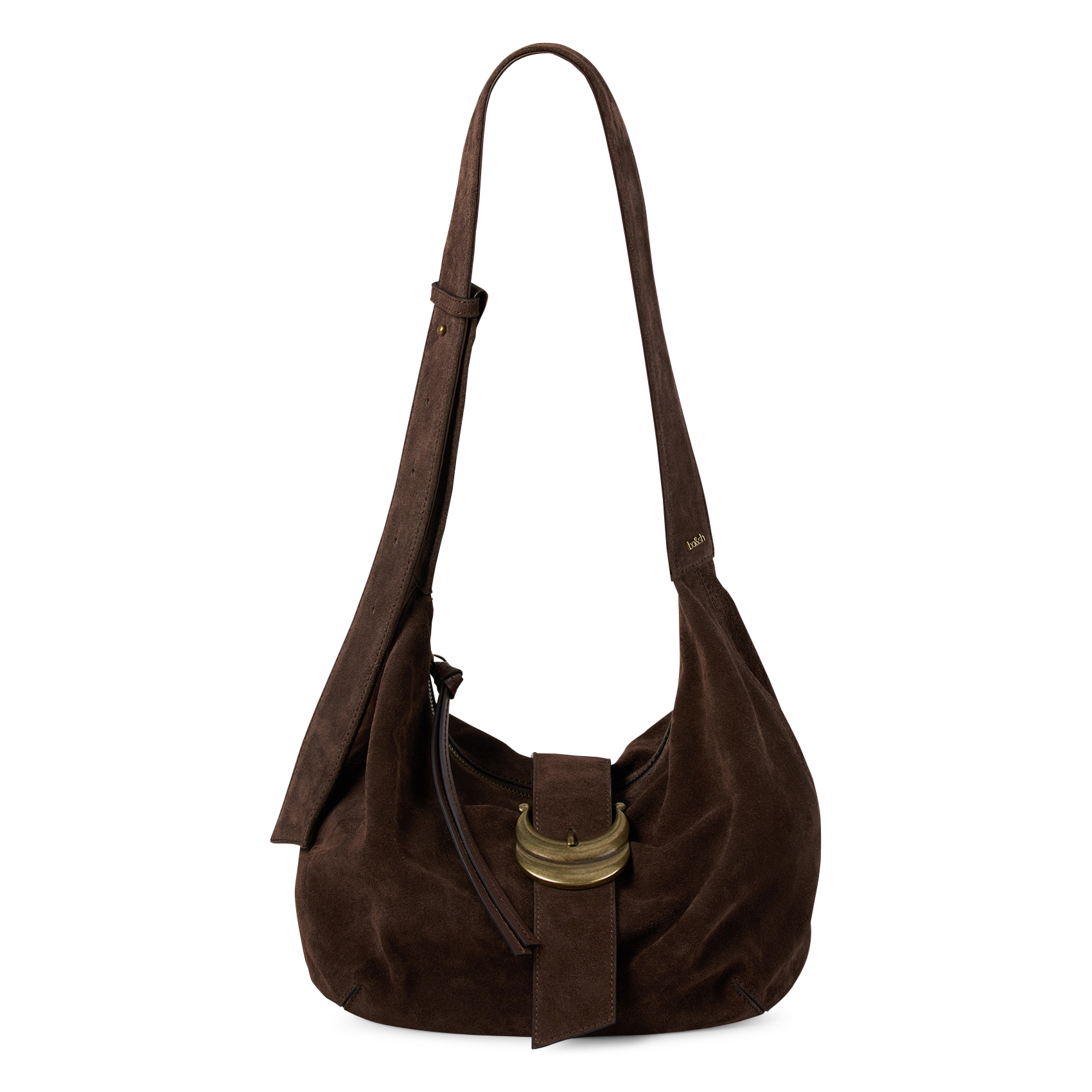 Sac hobo uni en daim youyou hobo BA&SH Marron