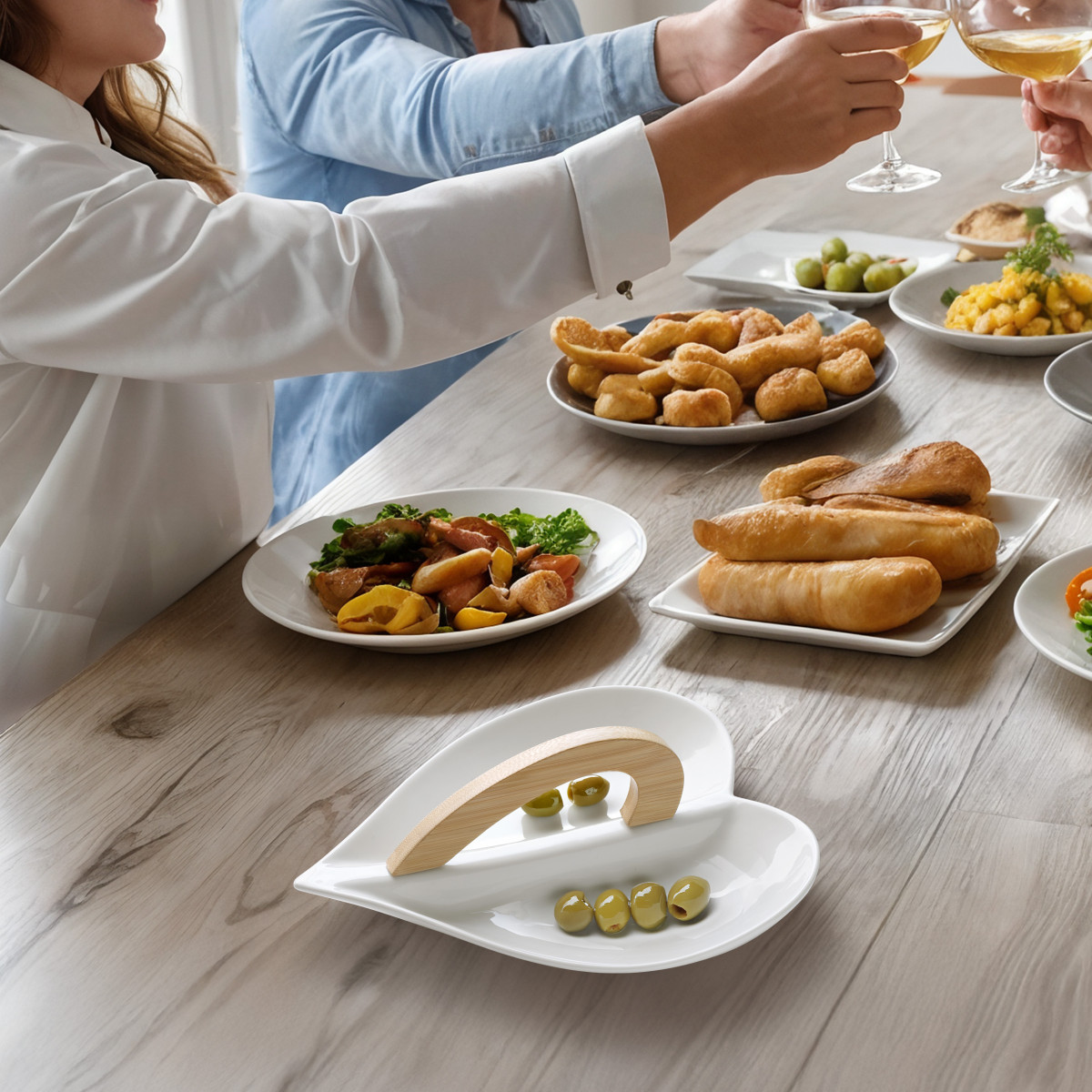 Tapas - serviteur apéritif love en céramique MEDARD DE NOBLAT Blanc