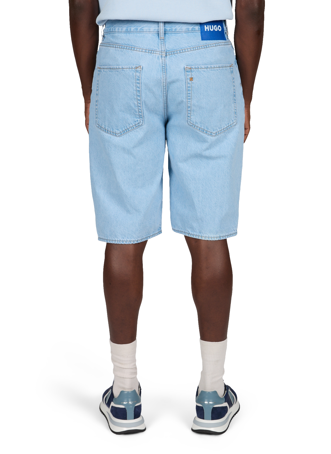 Short Skate en denim de coton HUGO BLUE Bleu