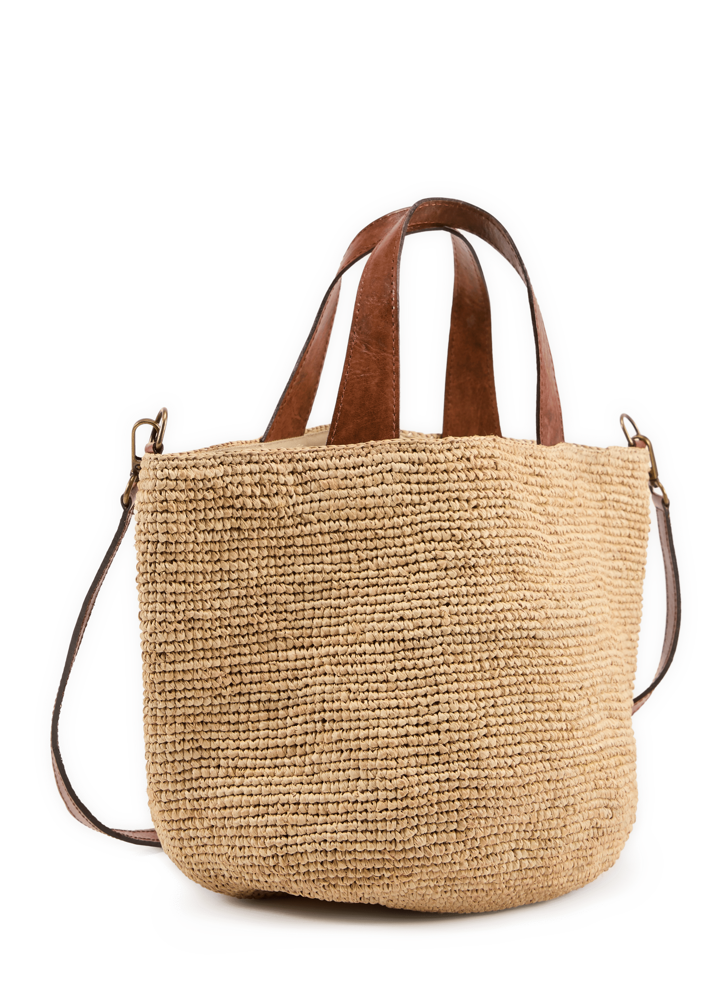 Mirozy raffia and cotton bag IBELIV Beige