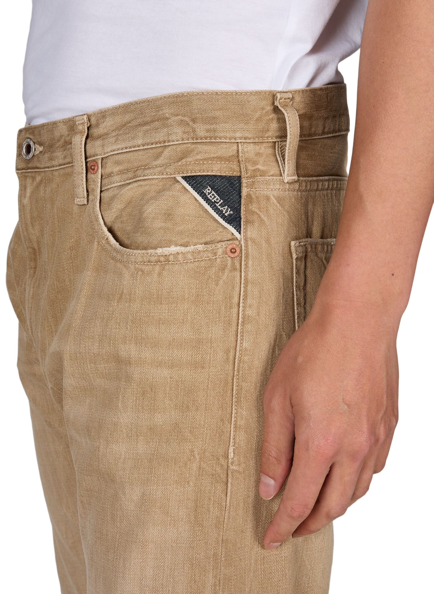 Jean droit Aideen en coton REPLAY Marron