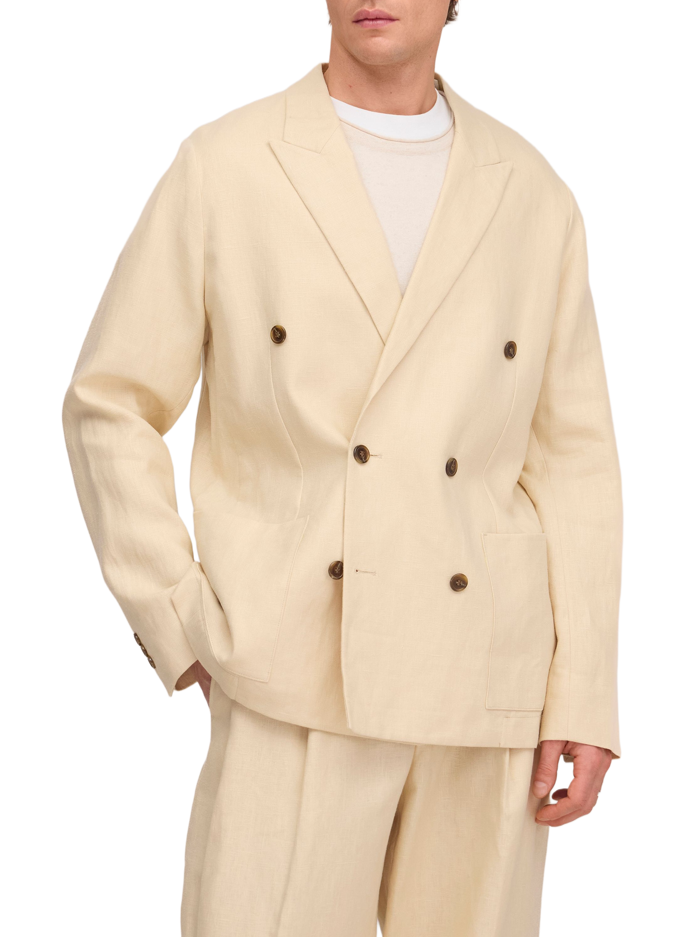 Kreuzförmiger Leinenblazer NN.07 Beige