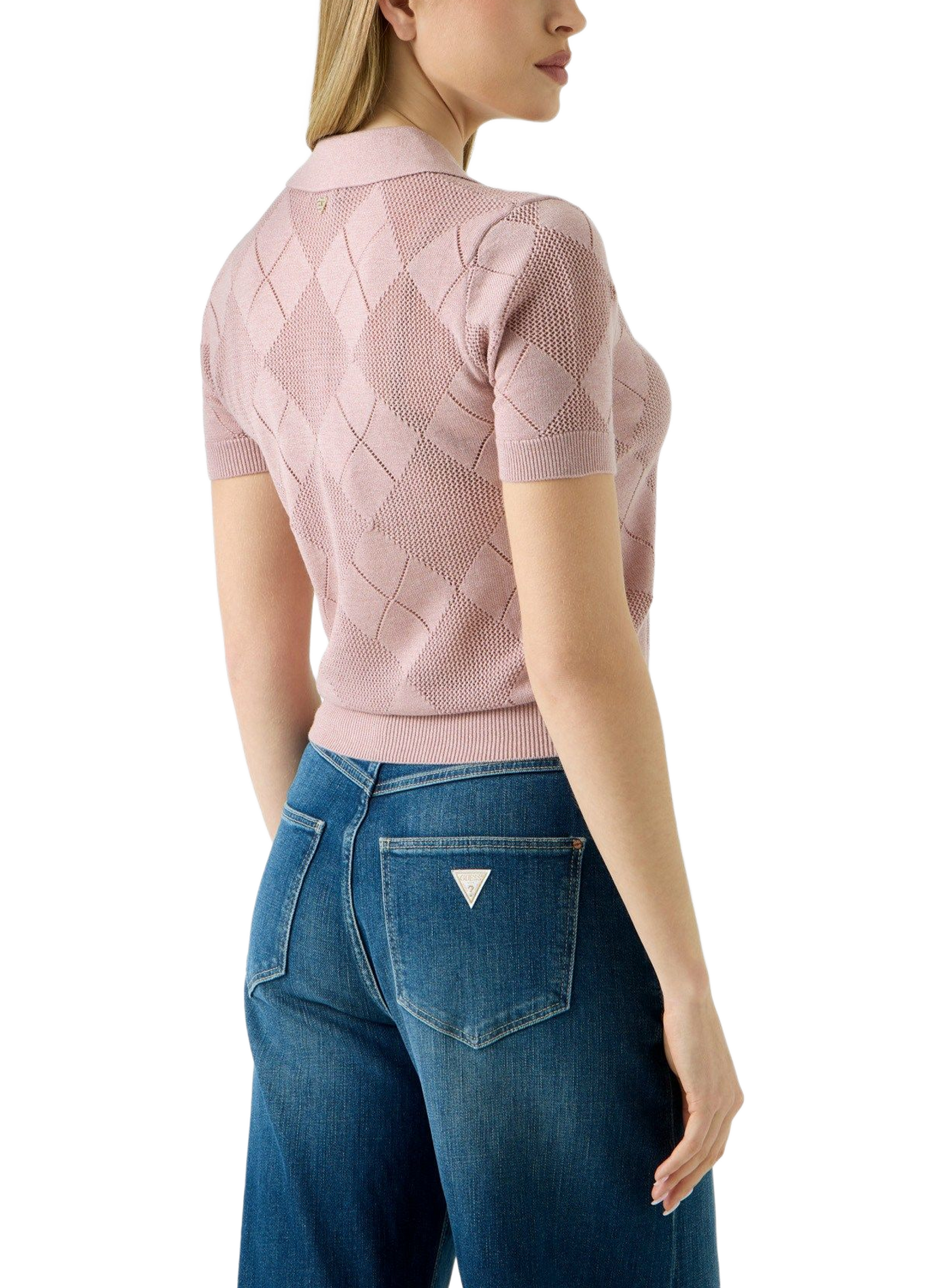 Pull en maille à manches courtes GUESS Rose