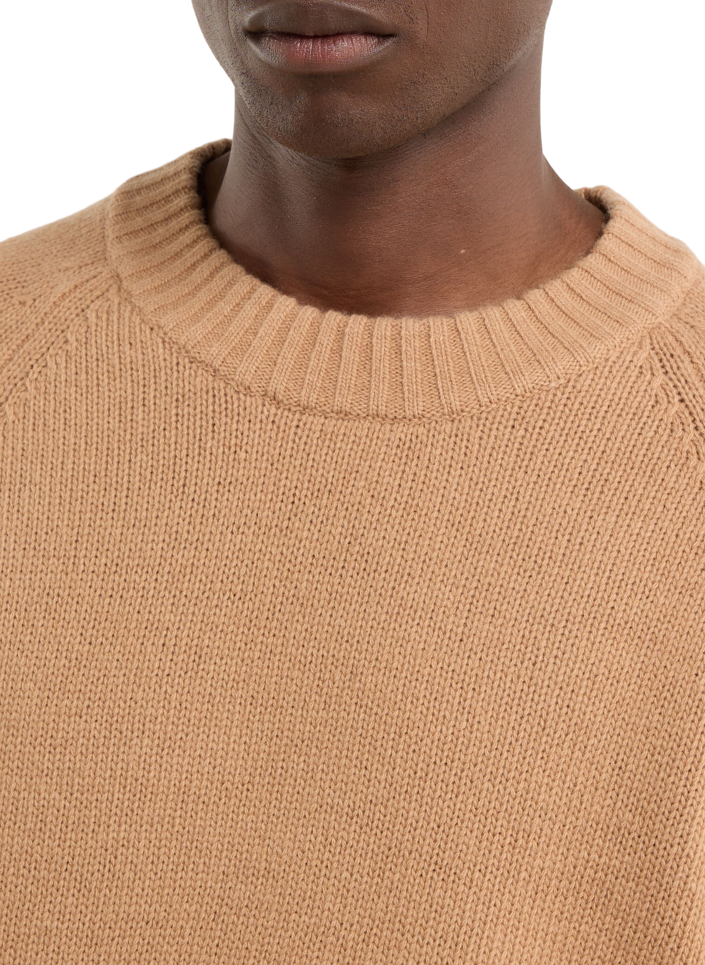 Round neck wool straight sweater SAISON 1865 Beige