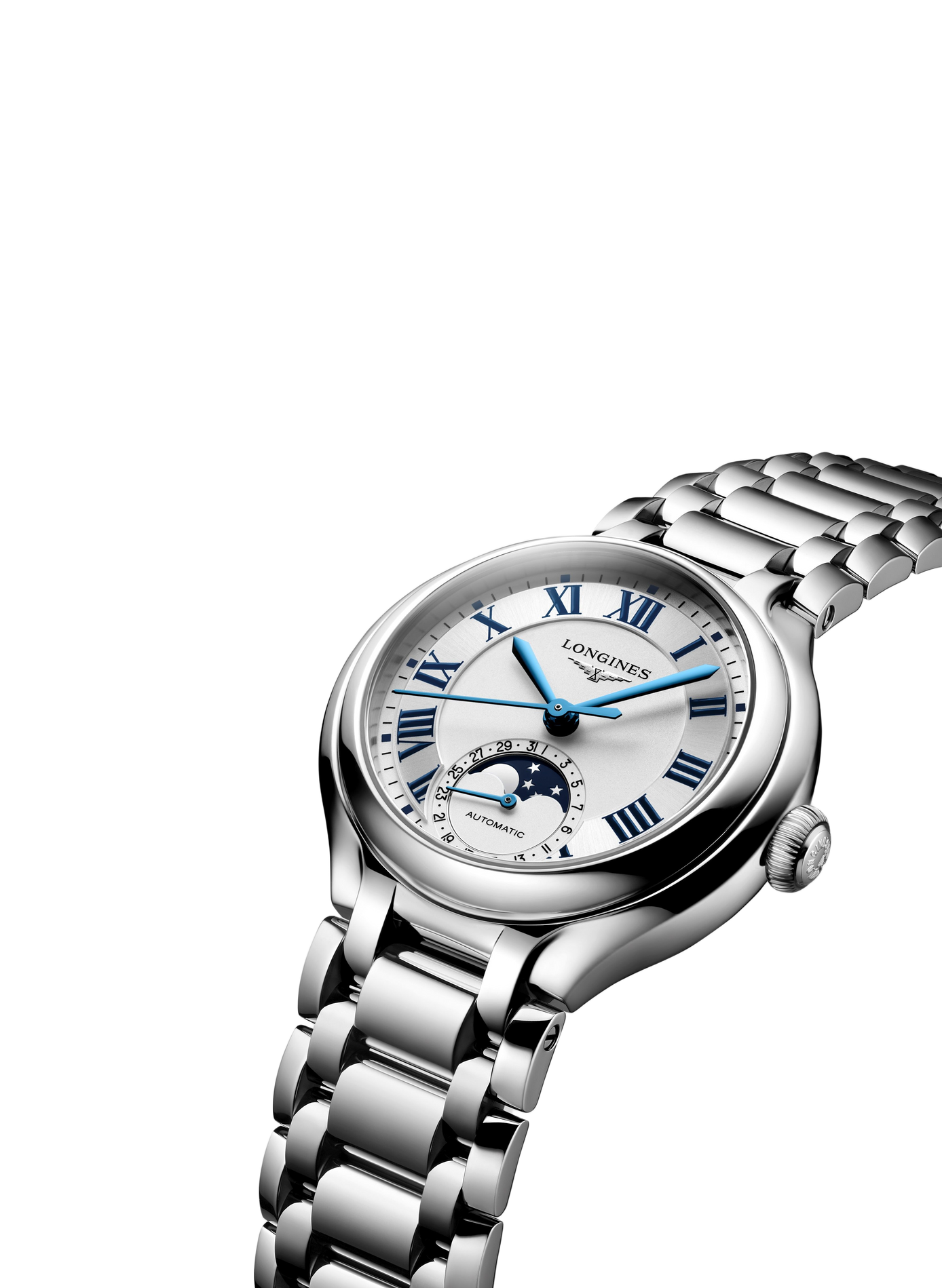Montre automatique Longines PrimaLuna en acier inoxydable LONGINES Blanc