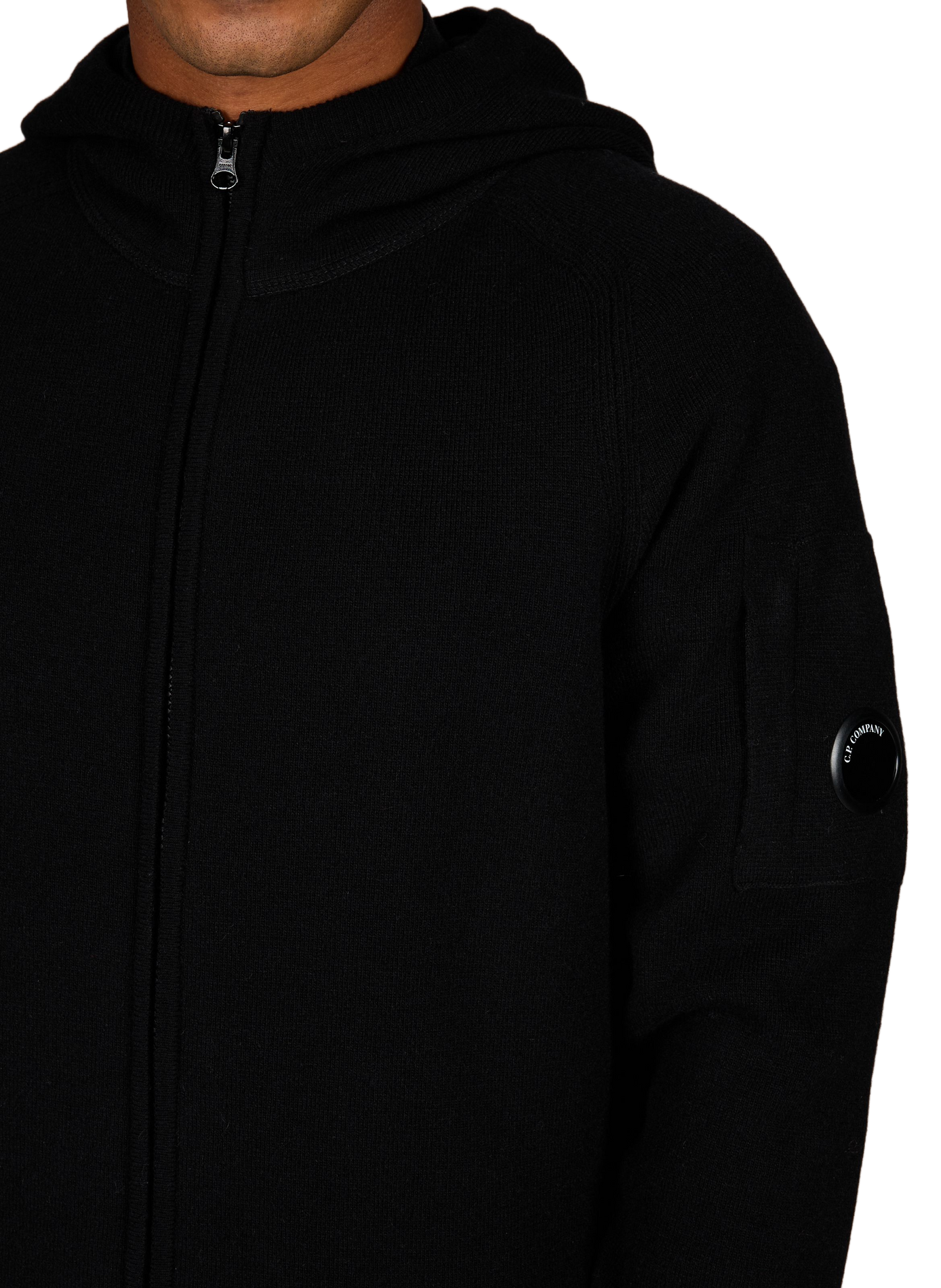 Pull avec capuche en laine mélangée CP COMPANY Noir
