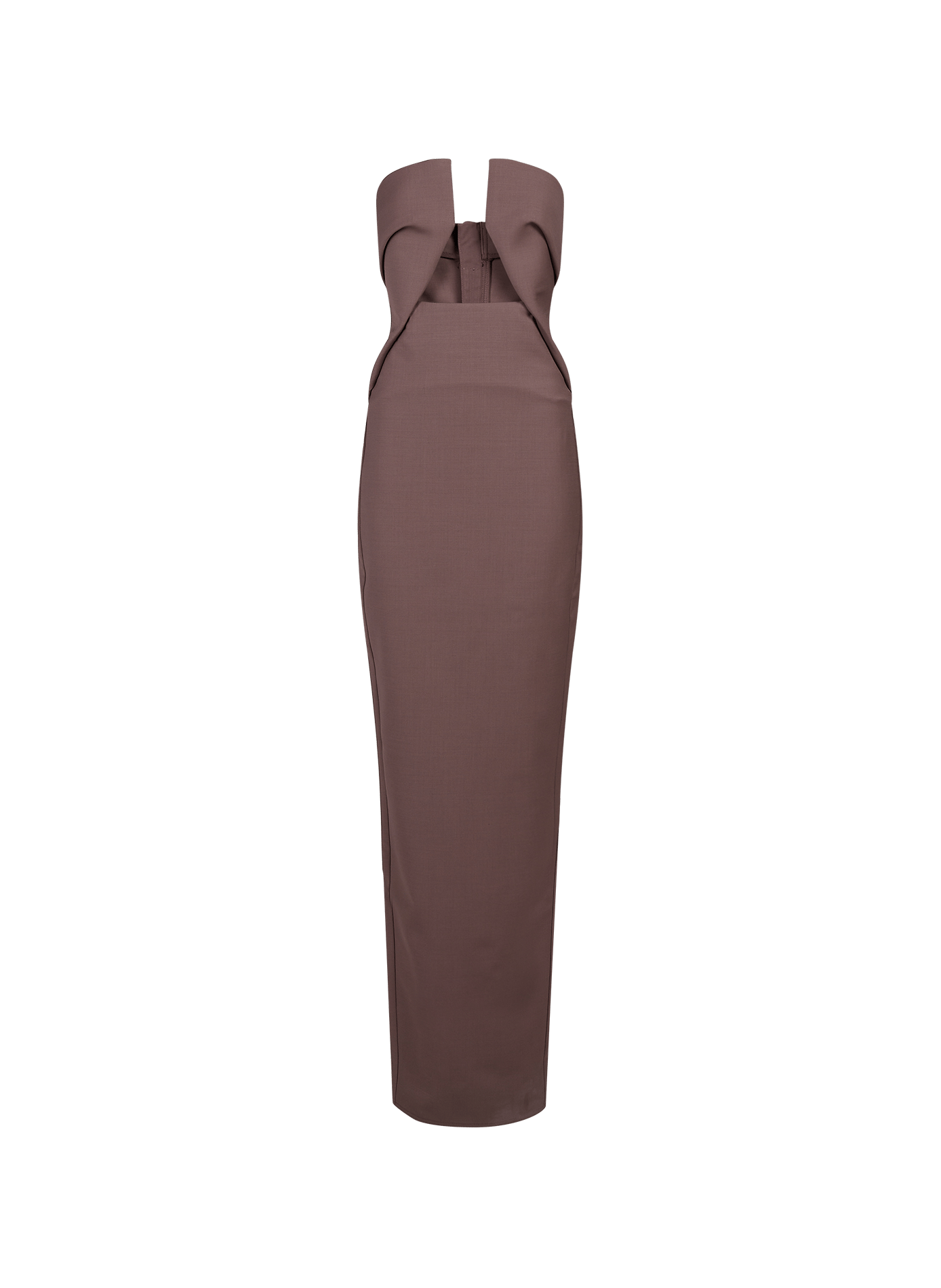 Lange strapless jurk van gemengde wol RICK OWENS Paars