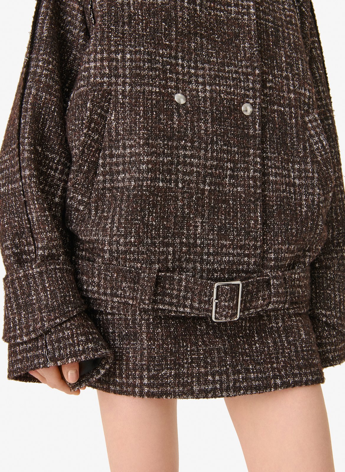 Oversized knoopjas met Inja-print IRO Bruin